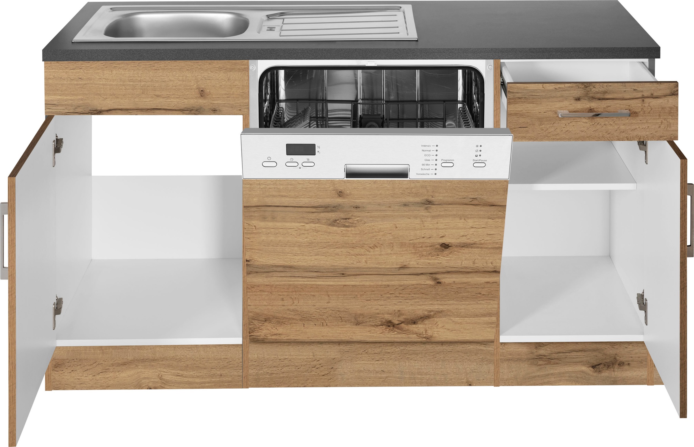 KOCHSTATION Winkelküche »KS-Colmar« mit E-Geräten, Stellbreite 210/240 cm