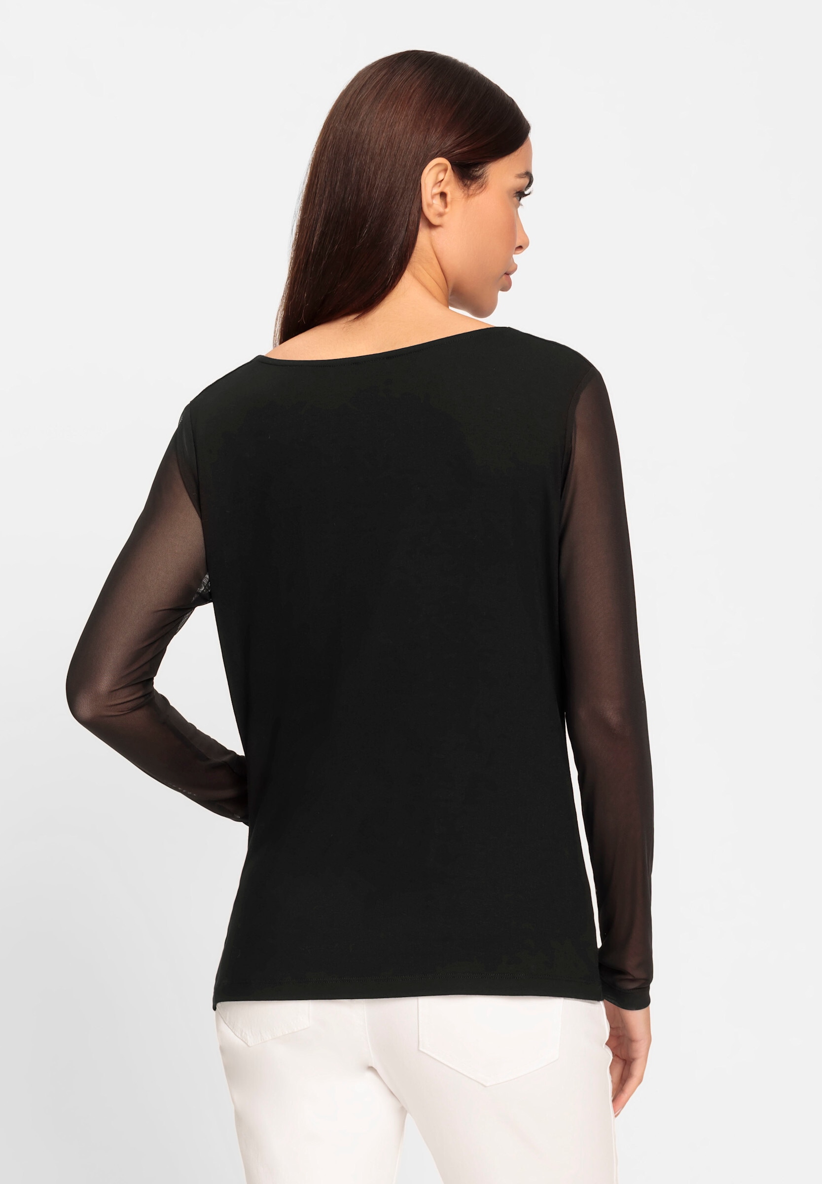 heine T-Shirt »Shirt Wasserfallshirt mit transparenten Ärmeln«
