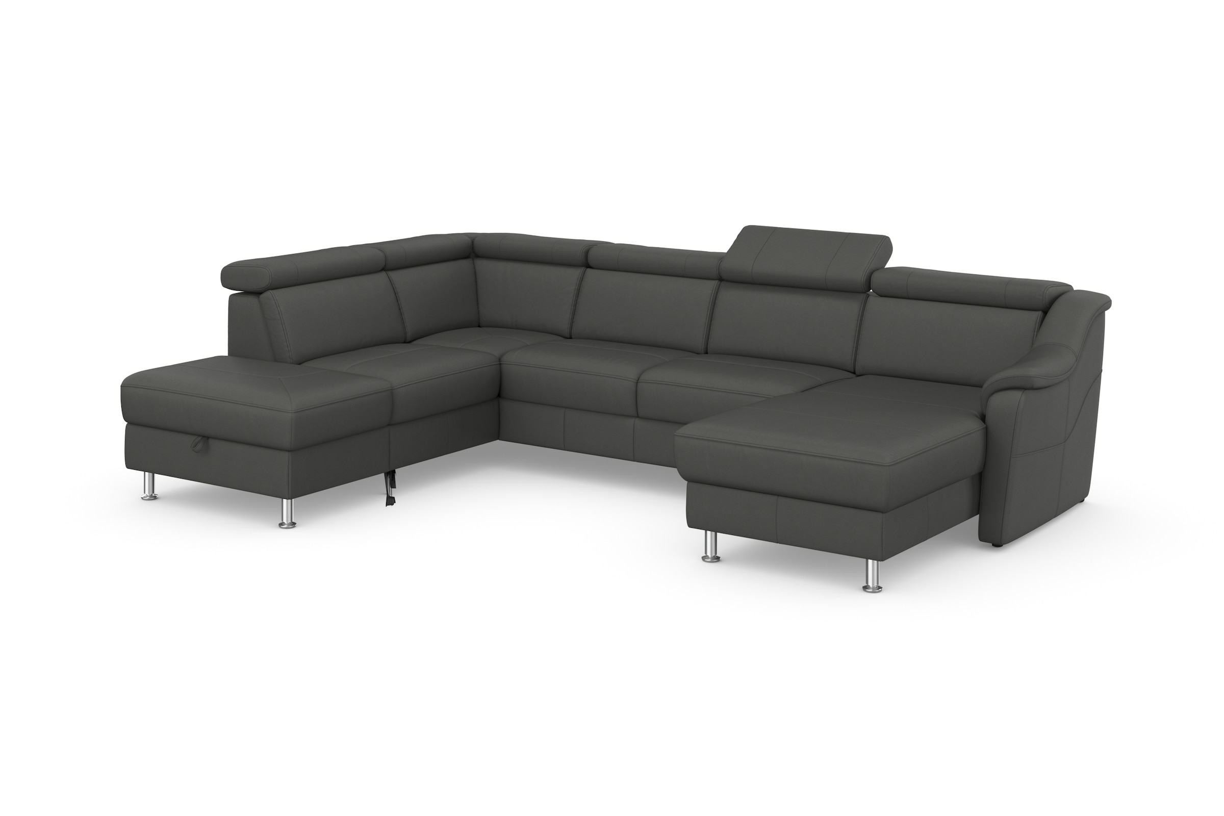 sit&more Wohnlandschaft »Freetown U-Form«, Kopfteilverstellung und Federkern, wahlweise mit Bettfunktion