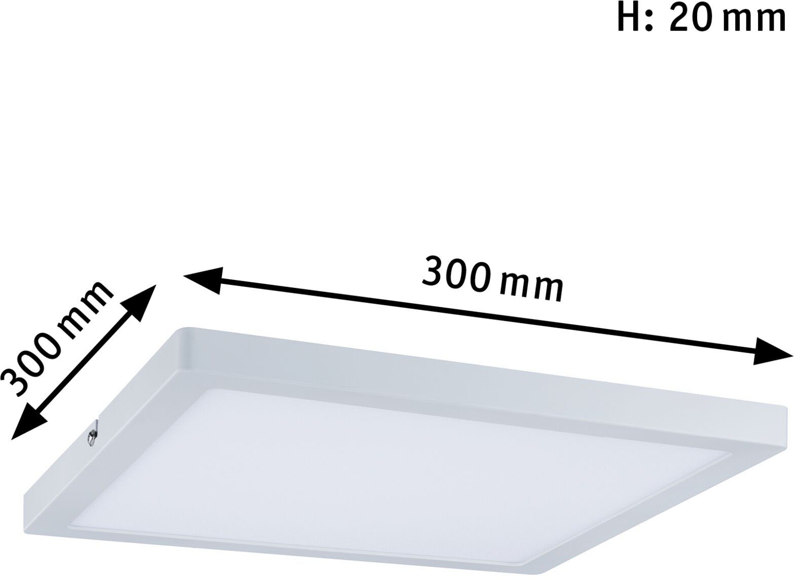 Paulmann LED Panel »Atria«, 1 flammig, Atria eckig 300x300mm 16,5W 2.700K, 230 V, Kunststoff