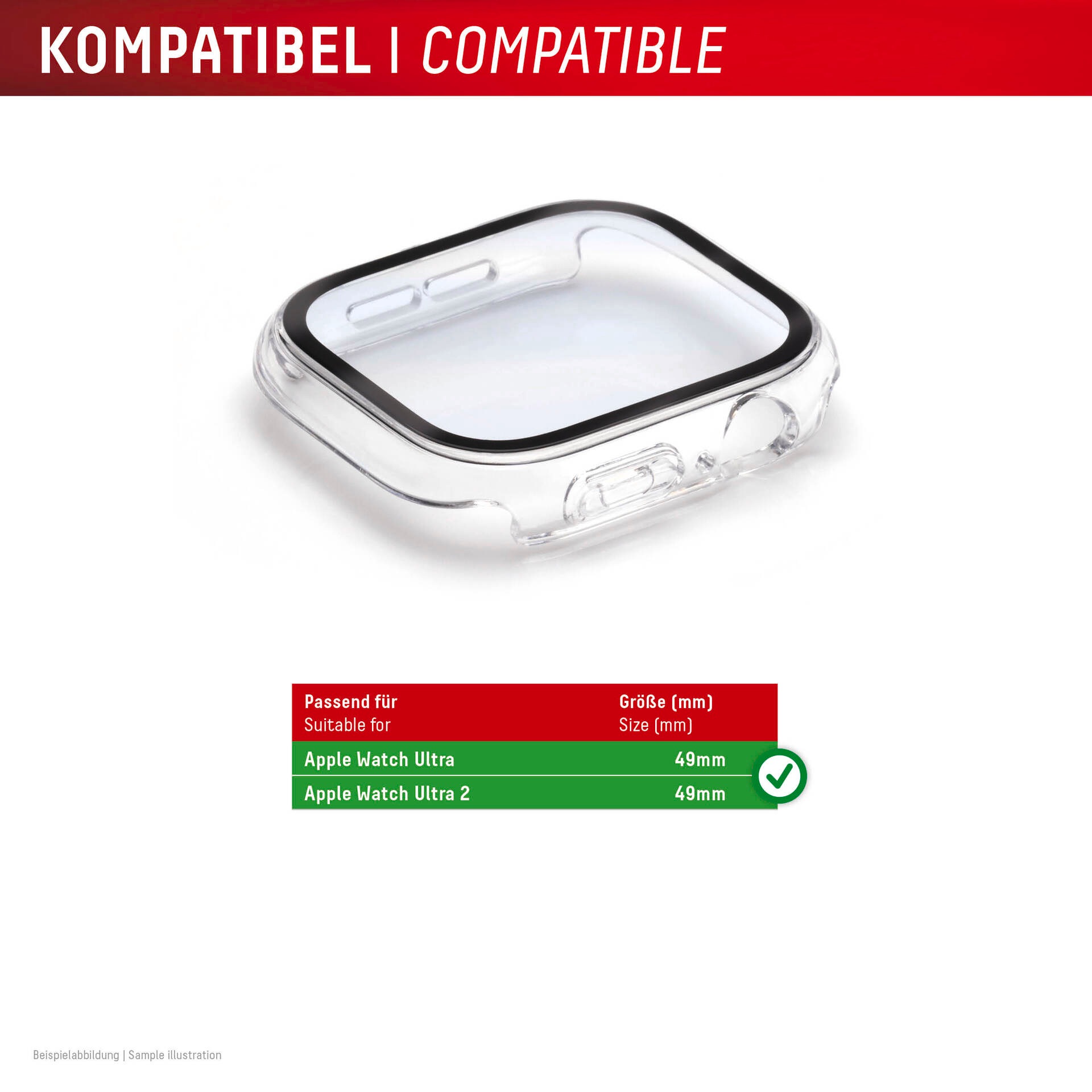 Displex Displayschutzglas »Smartwatch Glass All-In-One Protector Full Body«, für Apple Watch Ultra 49 mm-Apple Watch Ultra 2 49 mm, Displayschutzfolie, Schutzfolie, Bildschirmschutz, kratz- & stoßfest
