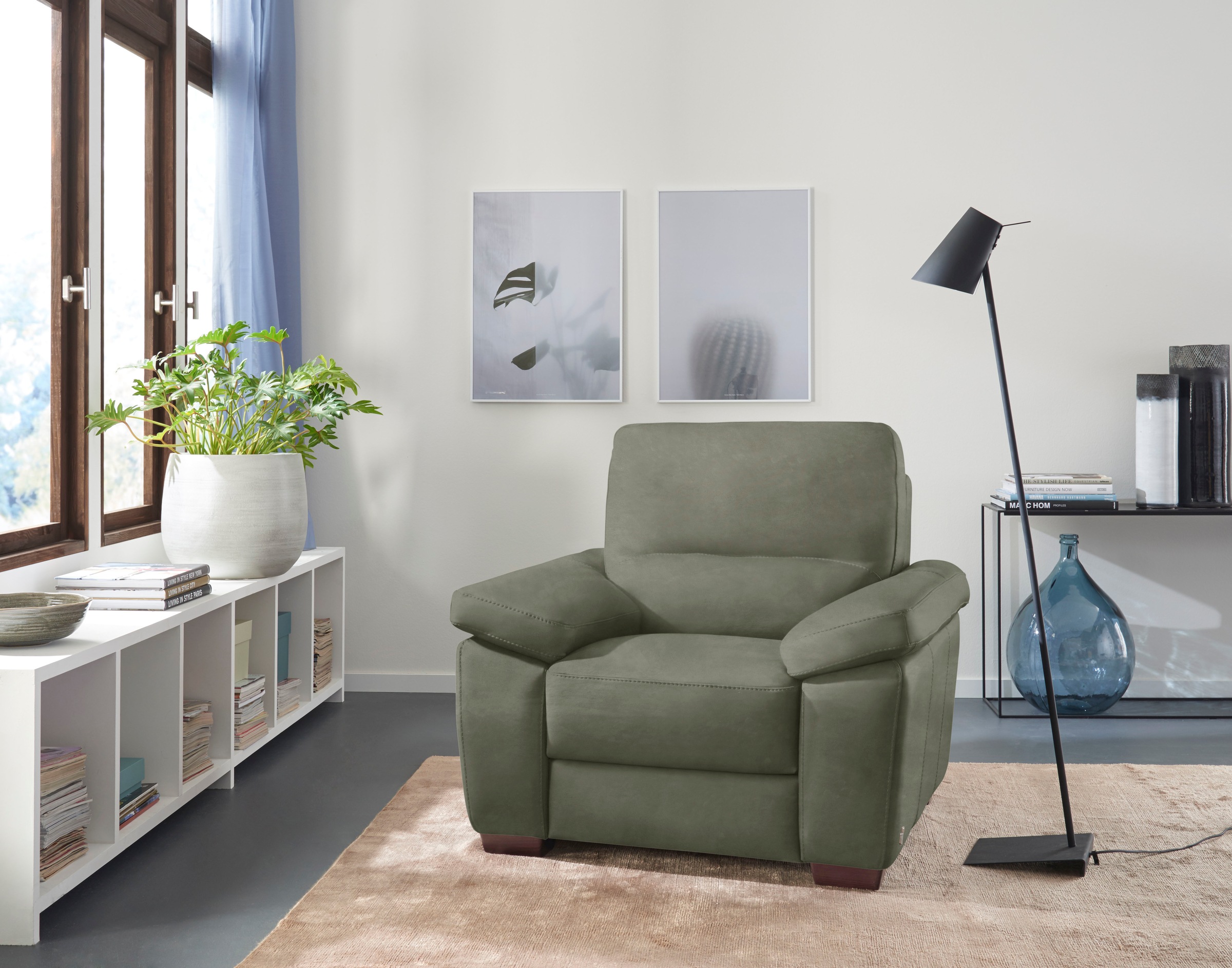 CALIA ITALIA Sessel »Gaia, in edlem Design und mit erstklassigem Sitzkomfort«, aus pflegeleichtem Luxus-Microfaser Ginevra Hydro Care