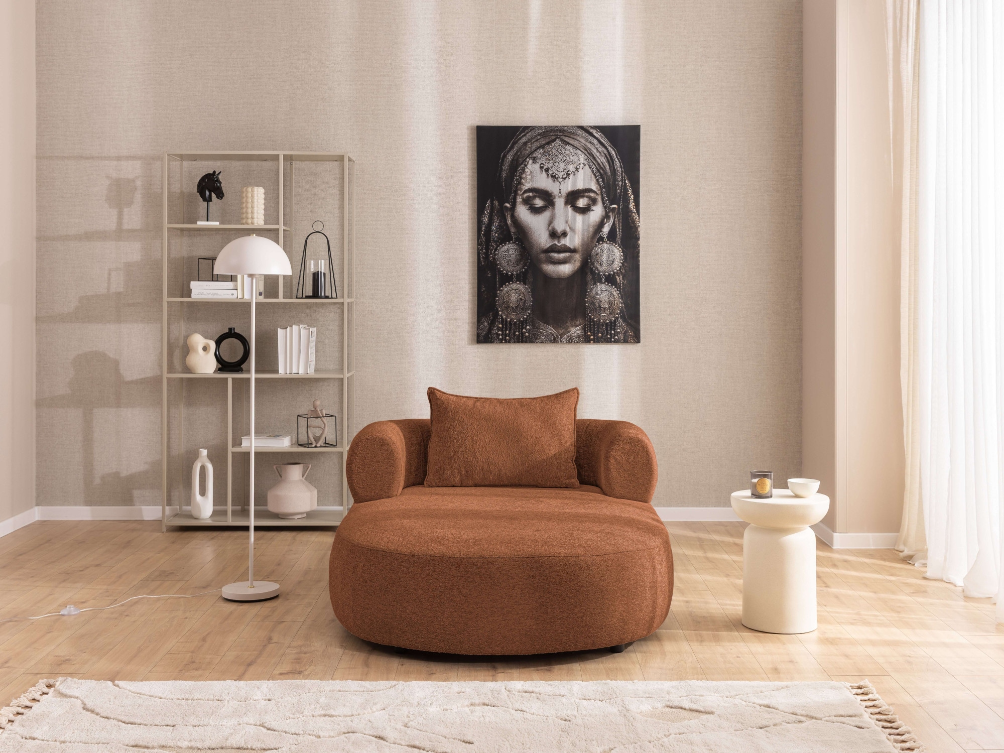 Home affaire XXL-Sessel »LUSSAC Loveseat extra tief, große Sitzfläche, Maße B/T/H: 123/158/78cm« hoher Sitzkomfort und modernes Design, Sofa ohne Bettfunktion