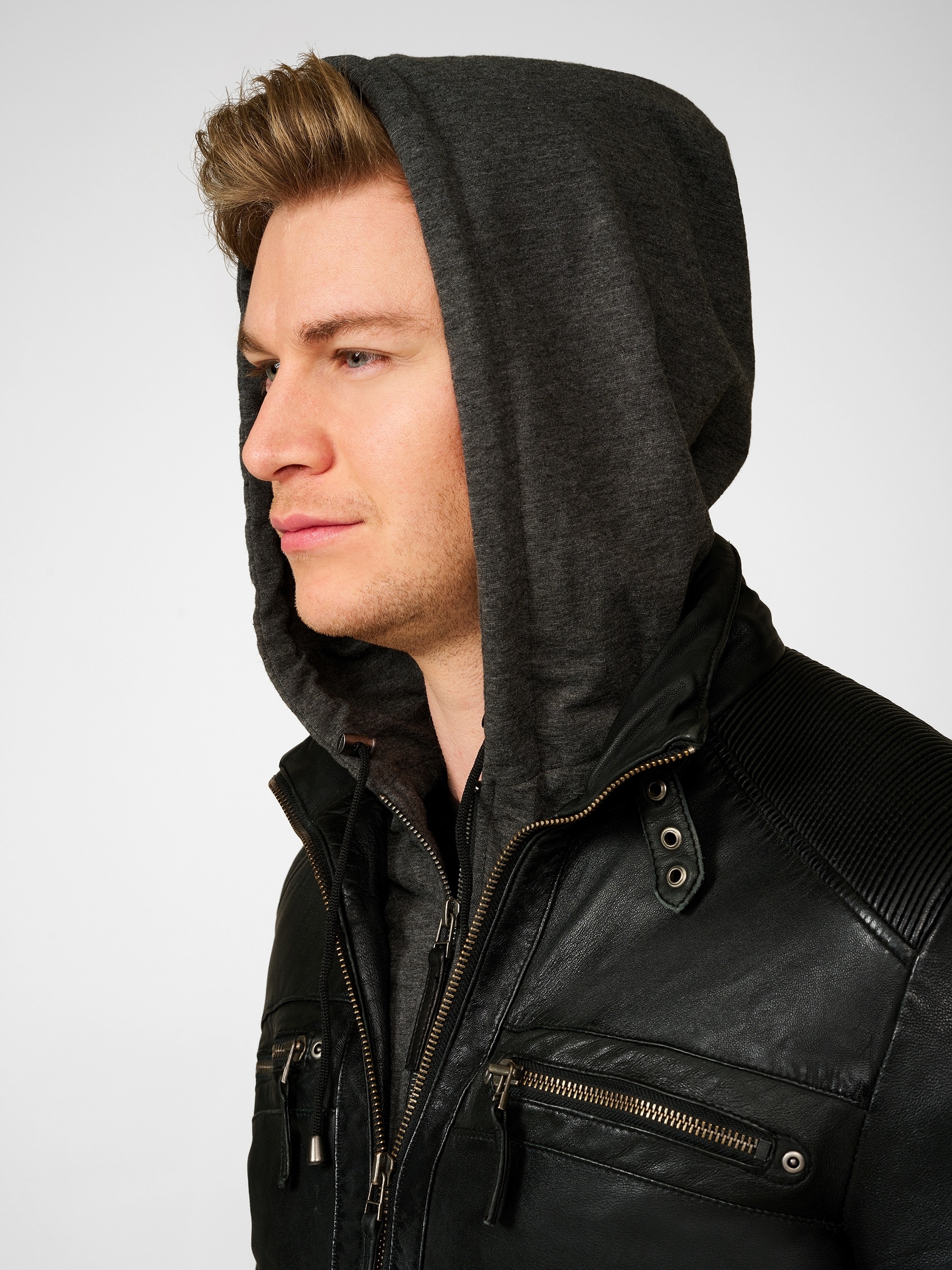 RICANO Bikerjacke »Lederjacke Nate« Handgefertigt aus echtem Leder
