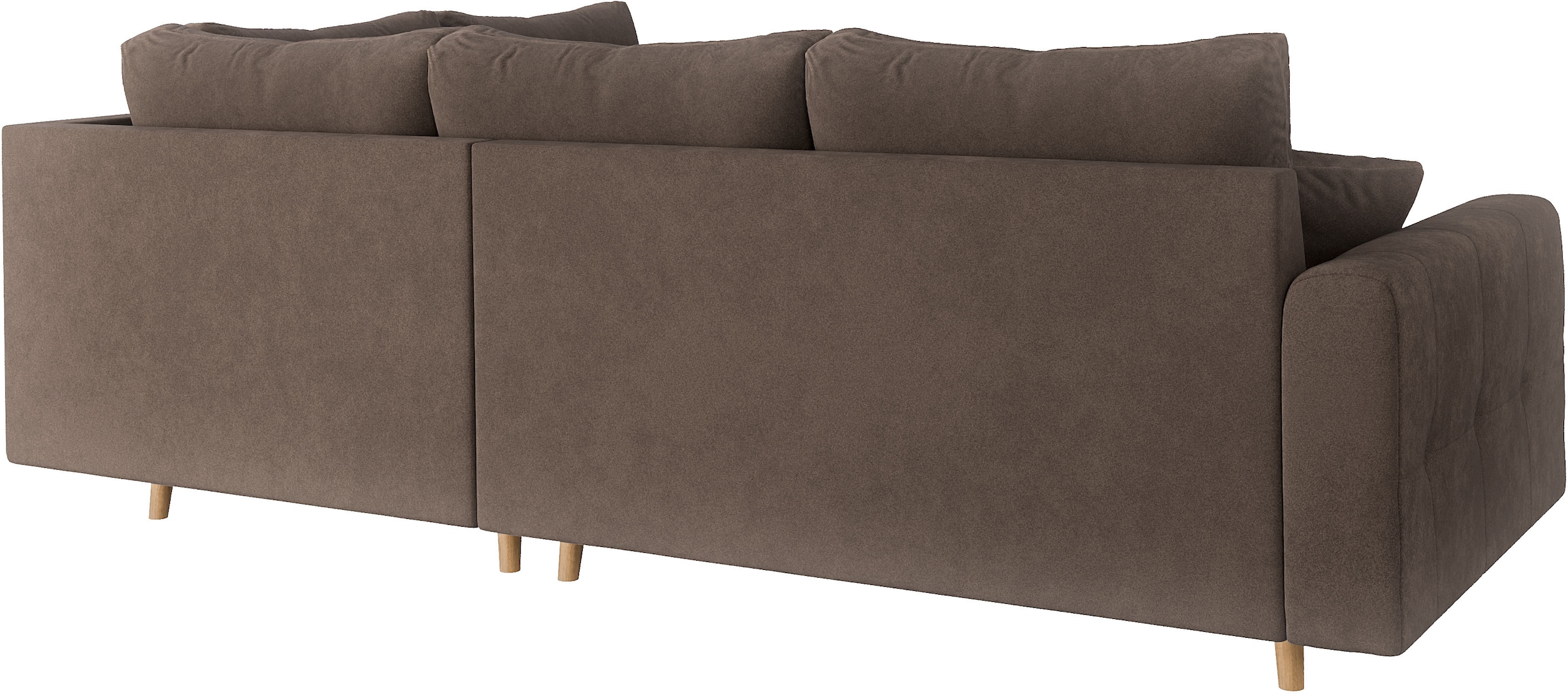 Home affaire Ecksofa »CHARRE L-Form mit Ottomane, Maße B/T/H: 231/161/81 cm«, feine Steppung, lose Rücken- und Zierkissen, auch in Cord und Bouclé
