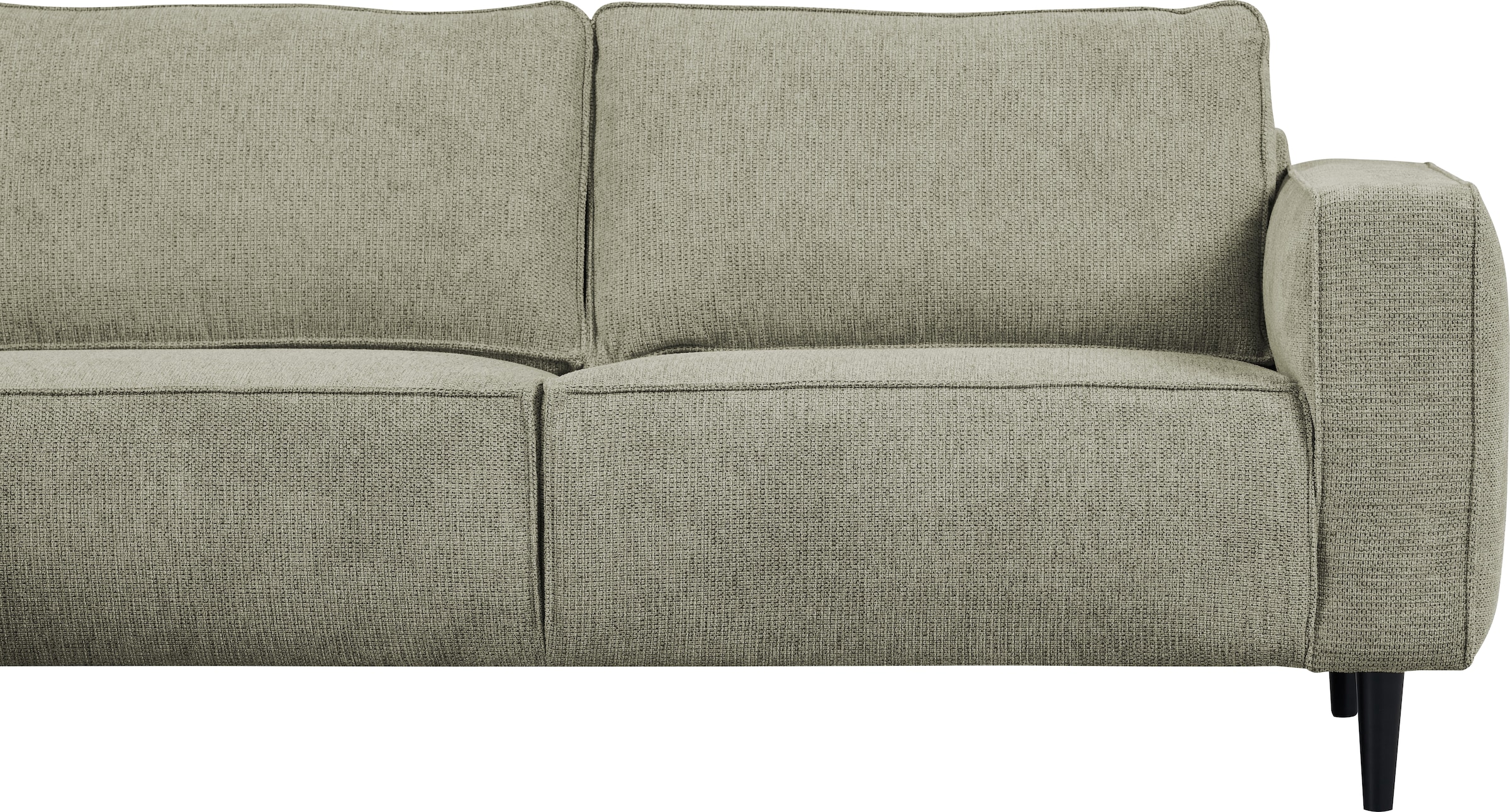 OTTO home Ecksofa »Fumone, Lederoptik oder Soft-Touch Chenille« Breite 260, mit schwarzen Massivholzfüßen