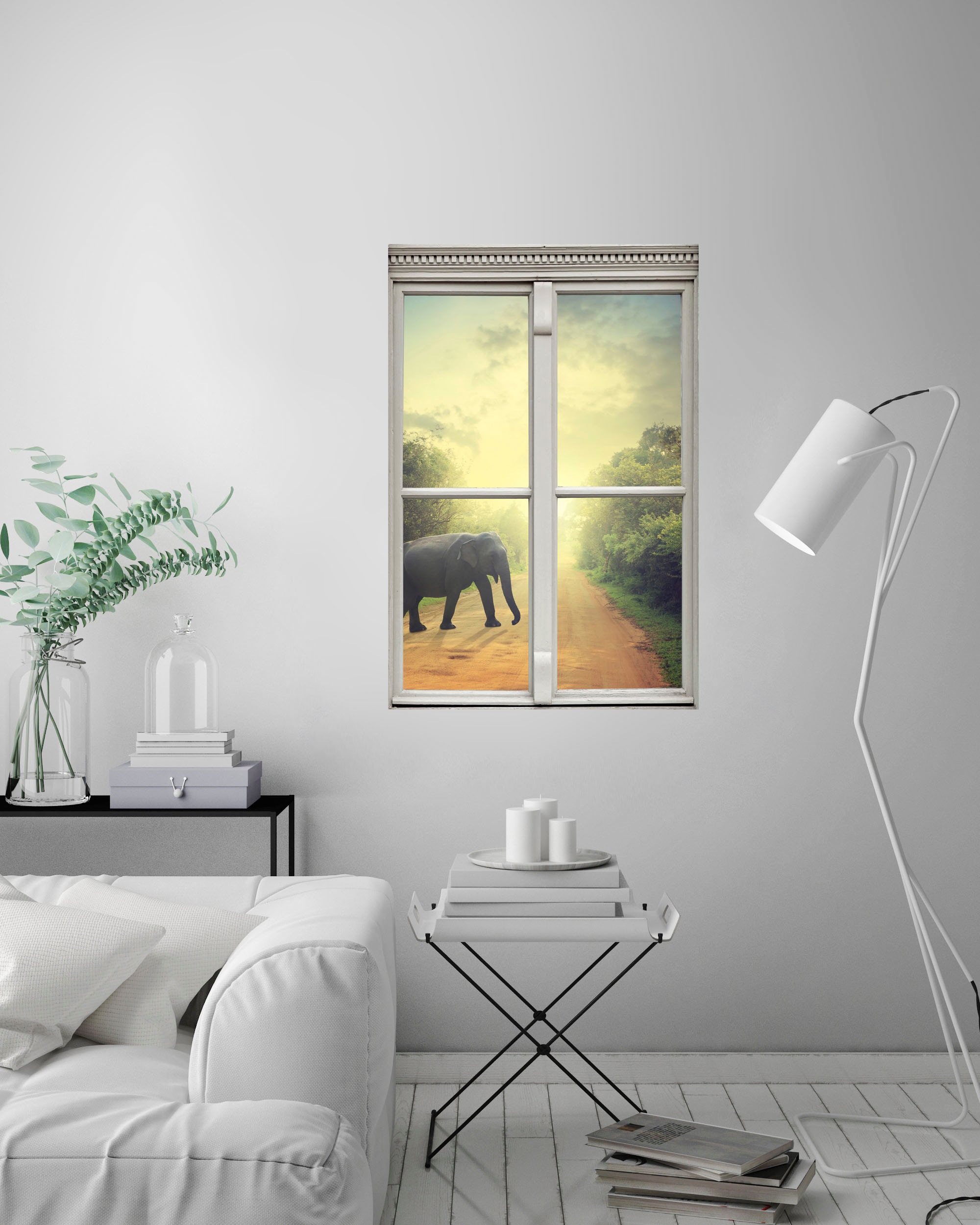 queence Wandsticker »Elefant« Wandsticker, Wandbild, selbstklebend, 3D, Fenster
