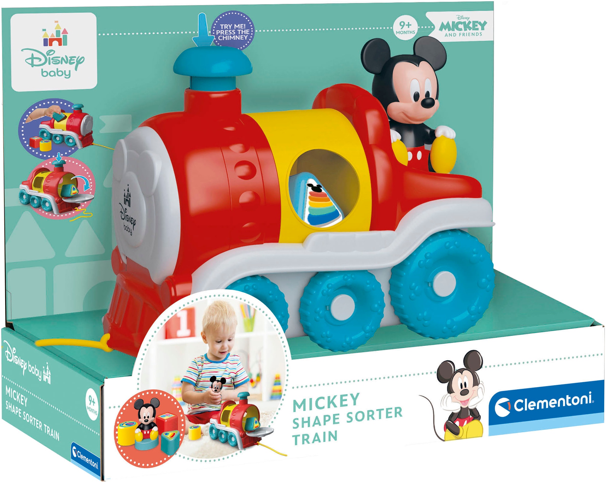 Clementoni® Steckspielzeug »Disney Baby, Baby Mickey Formensortier-Zug«, Made in Europe