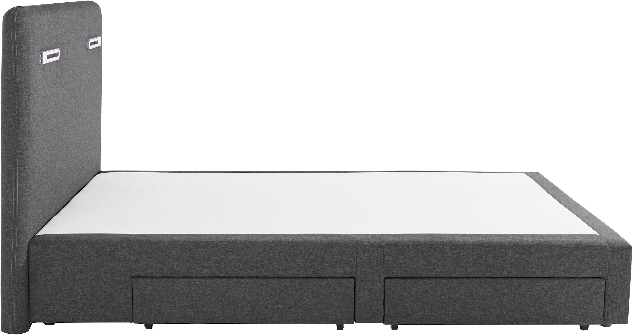 Home affaire Boxbett »Luan« Schubkästen, LED-Beleuchtung und Topper, in Breite 120 cm und 180 cm