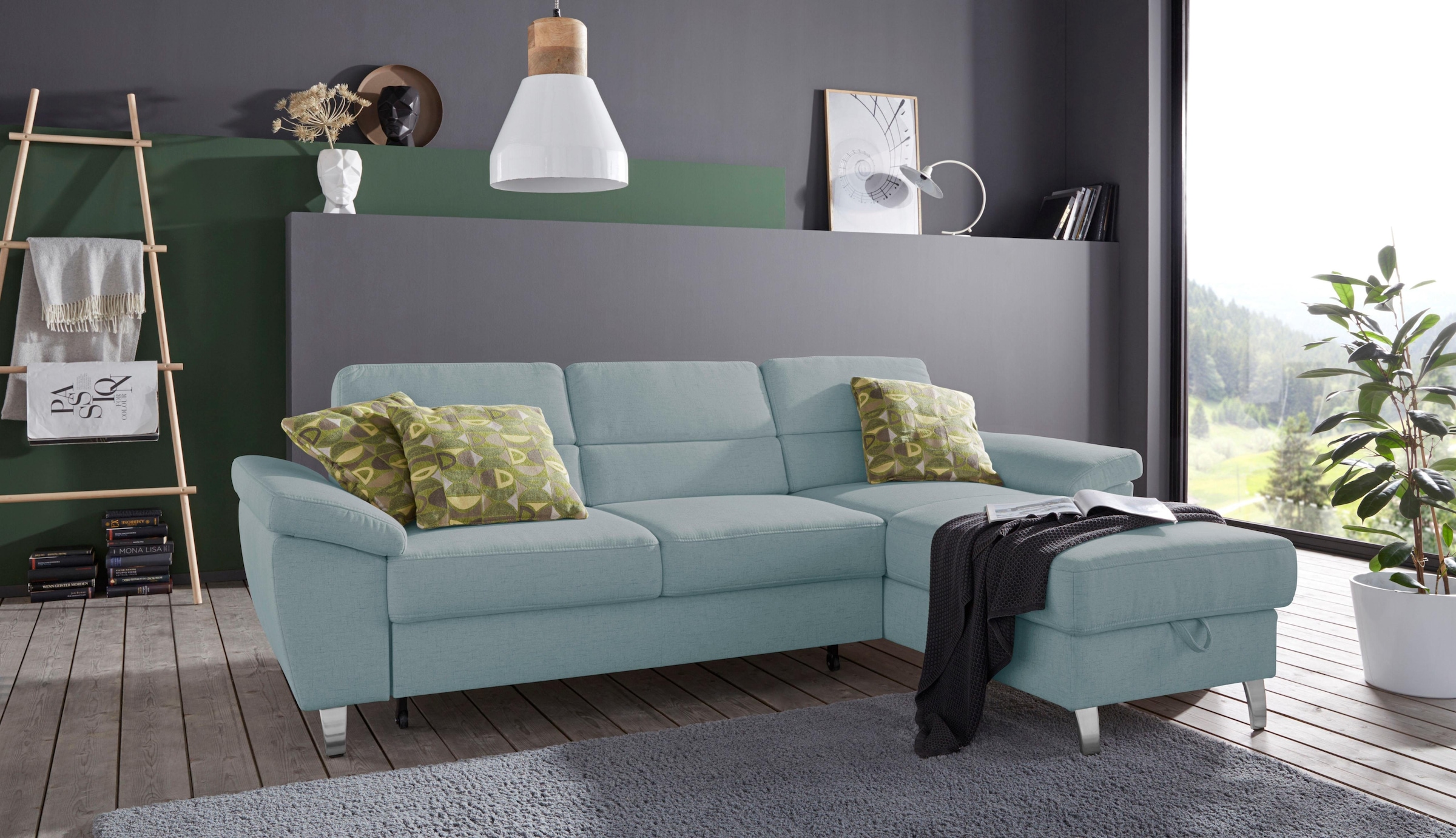 sit&more Ecksofa »Sorano L-Form«, wahlweise mit Bettfunktion und Bettkasten