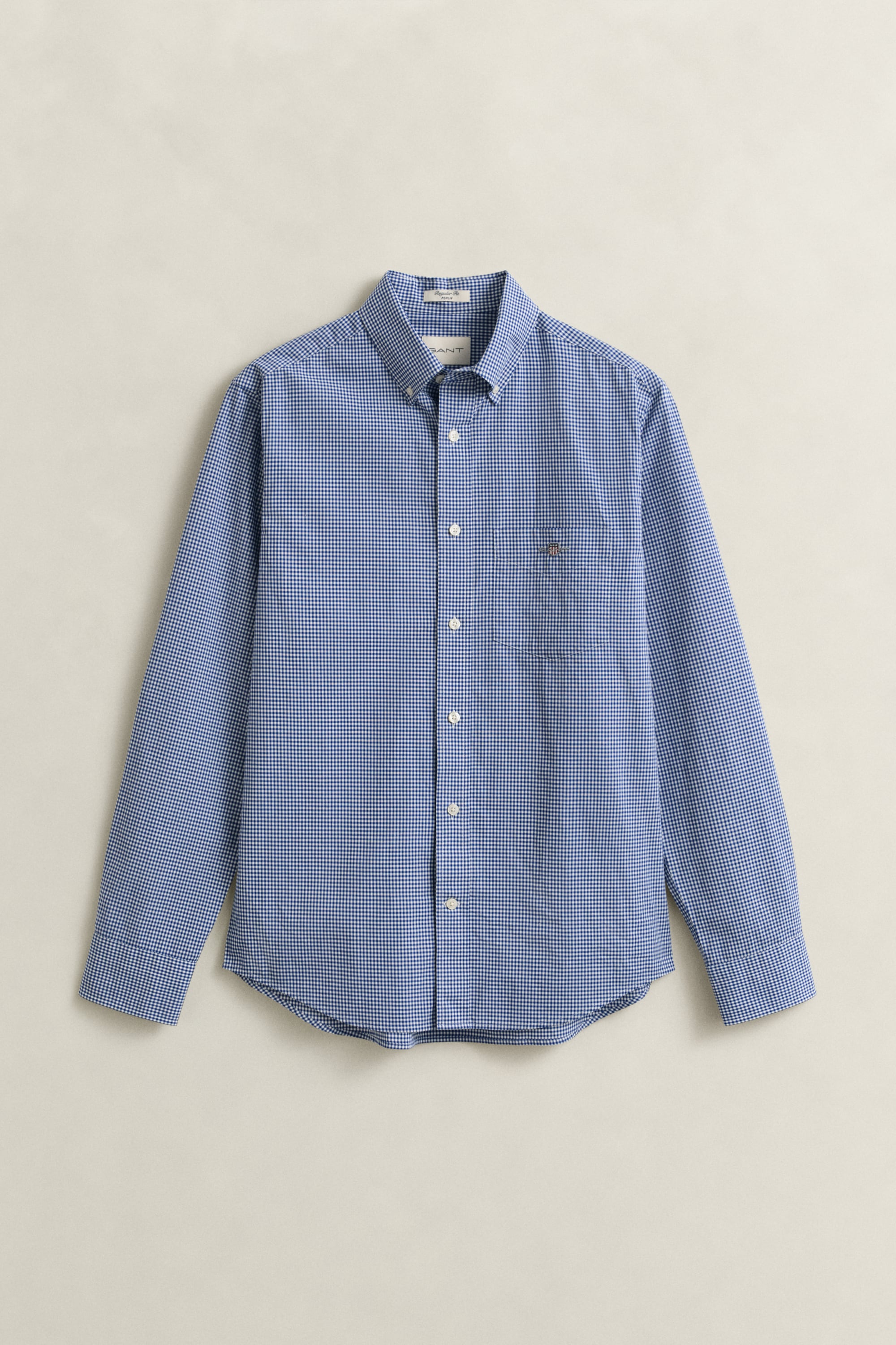 Gant Langarmhemd »REG CLASSIC POPLIN GINGHAM SHIRT« mit Logostickerei, Baumwoll-Popeline
