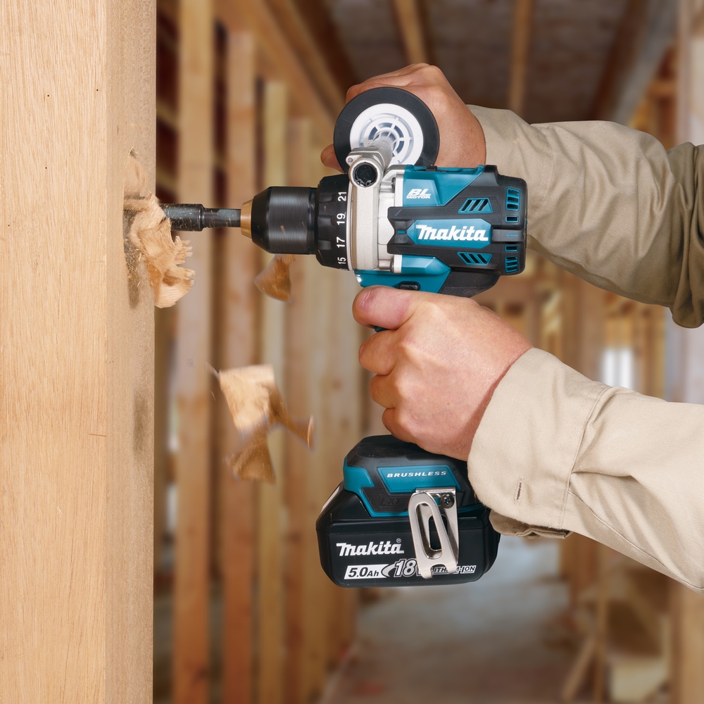 Makita Akku-Bohrschrauber »»DDF492RG3J« 18V, max. 141 Nm, Inkl. 3x 6Ah Akku und Ladegerät« extrastark, bürstenlos, für intensive Bohrungen und Verschraubungen