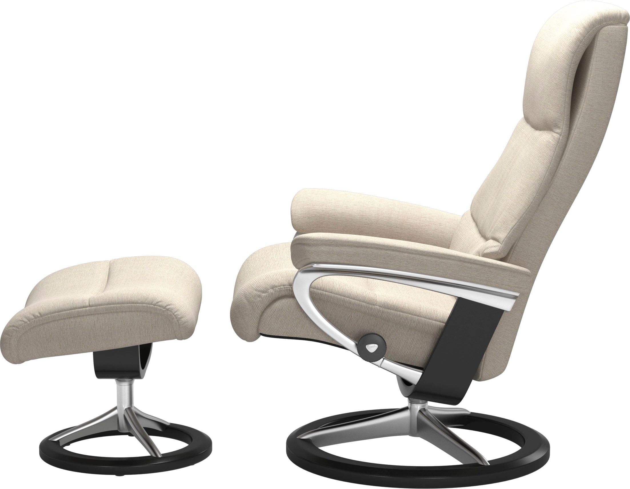 Stressless® Relaxsessel »View«, (Set, Relaxsessel mit Hocker), mit Signature Base, Größe M,Gestell Schwarz