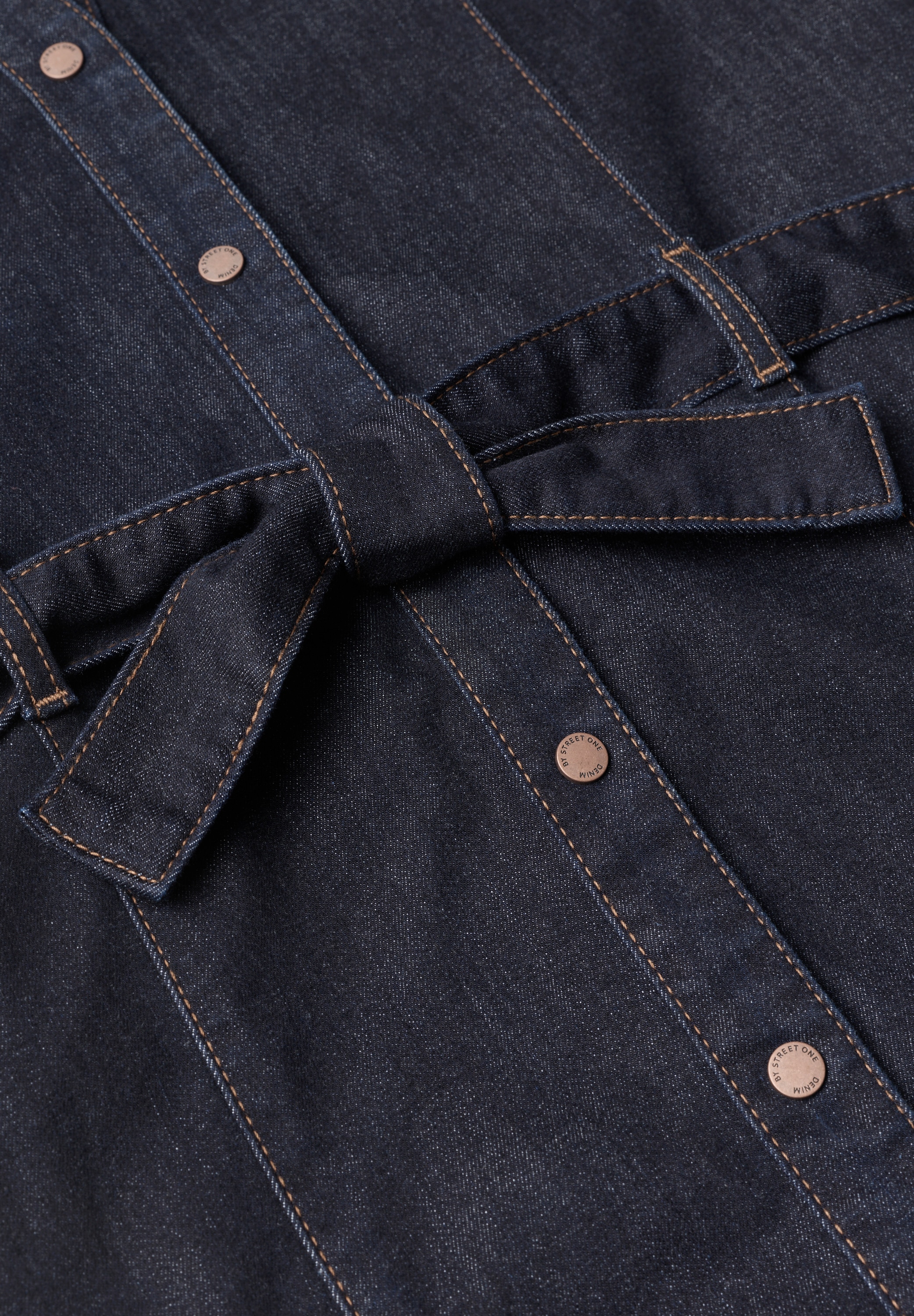 STREET ONE Jeanskleid Eingrifftaschen Kniefrei / mit Jeans-Gürtel / im Tunika-Stil