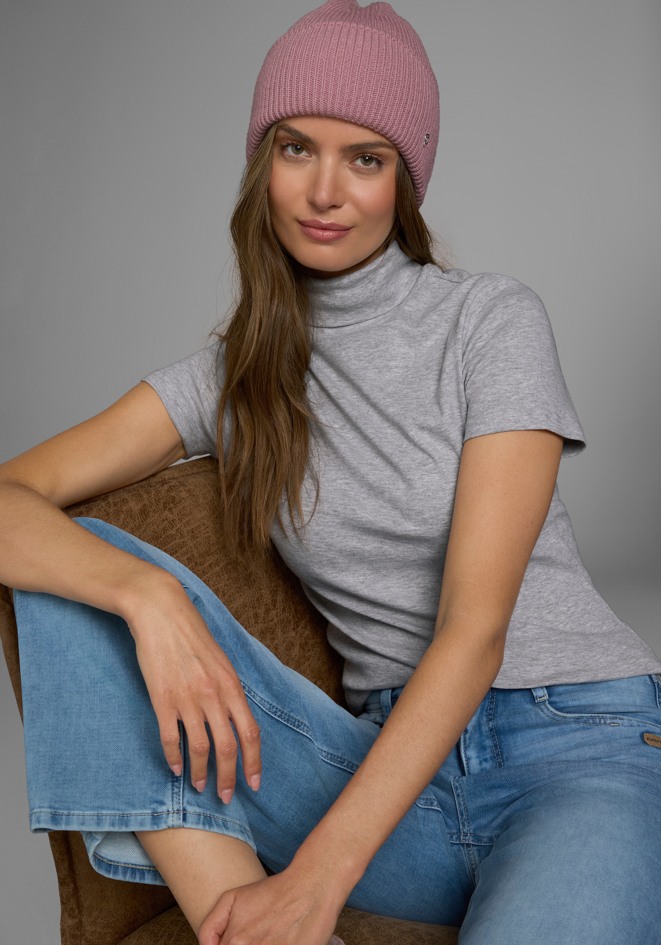 Flashlights Rollkragenshirt, figurbetont, Basic-Stil, Rollkragen, aus 100% Baumwolle, elastisch