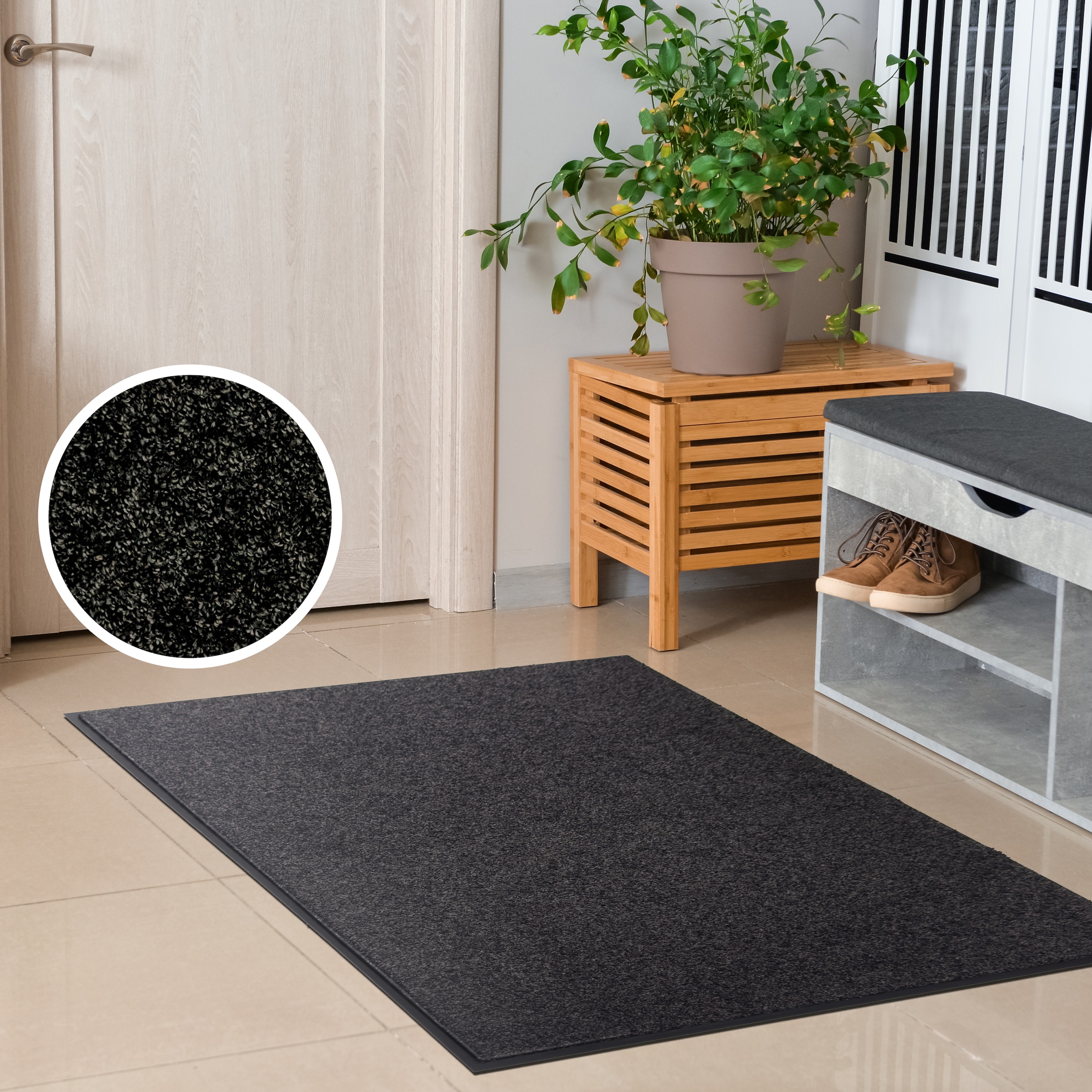 OTTO home Fußmatte "Vianne, Schmutzfangmatte Indoor, für Hausflur und Eingangsbereiche" rechteckig 10 mm Höhe Eingangsmatte, rutschfeste Unterseite, meliert, waschbar
