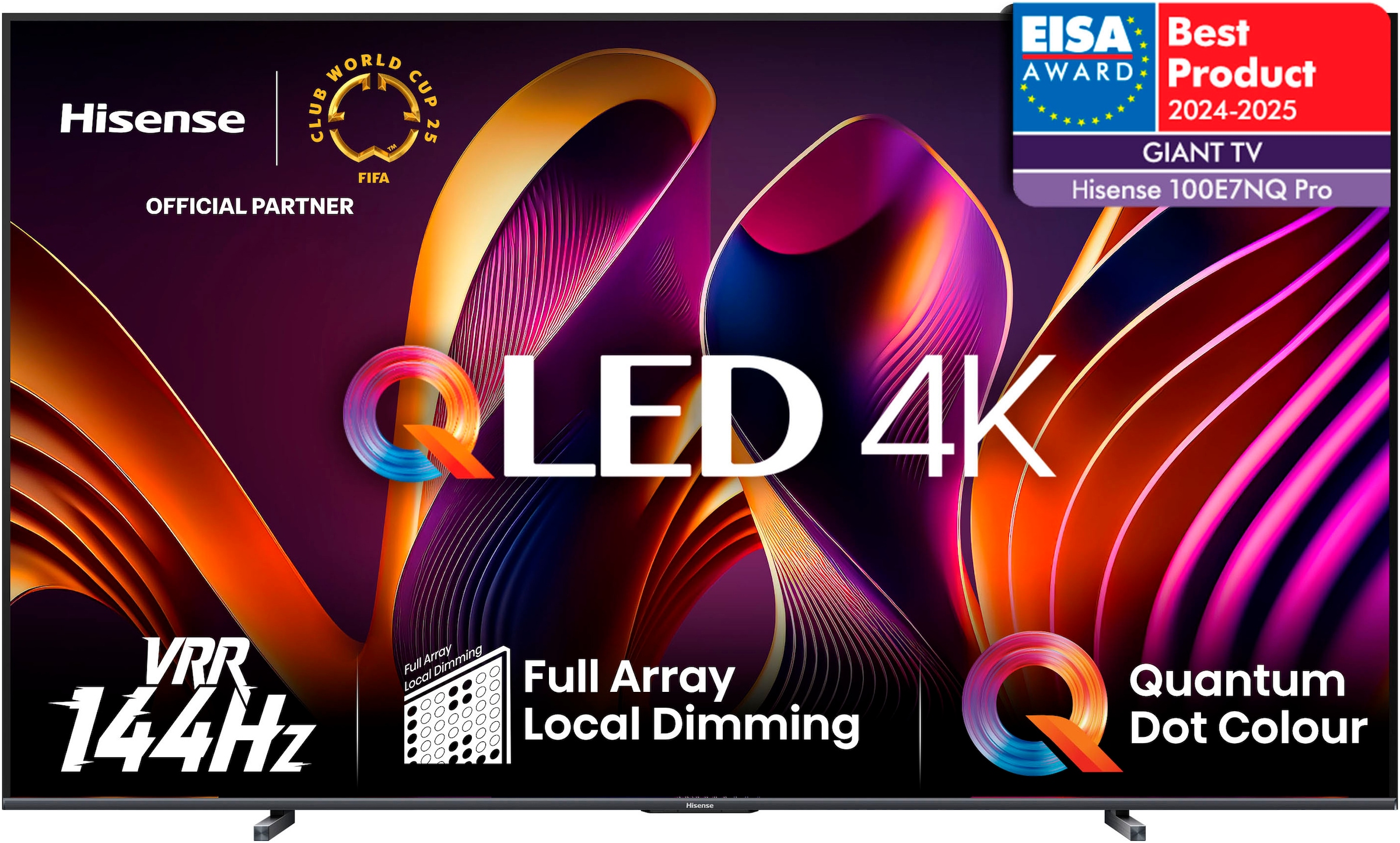 Hisense QLED-Fernseher »100E77NQ PRO«, 4K Ultra HD, Smart-TV, 4K UHD, QLED