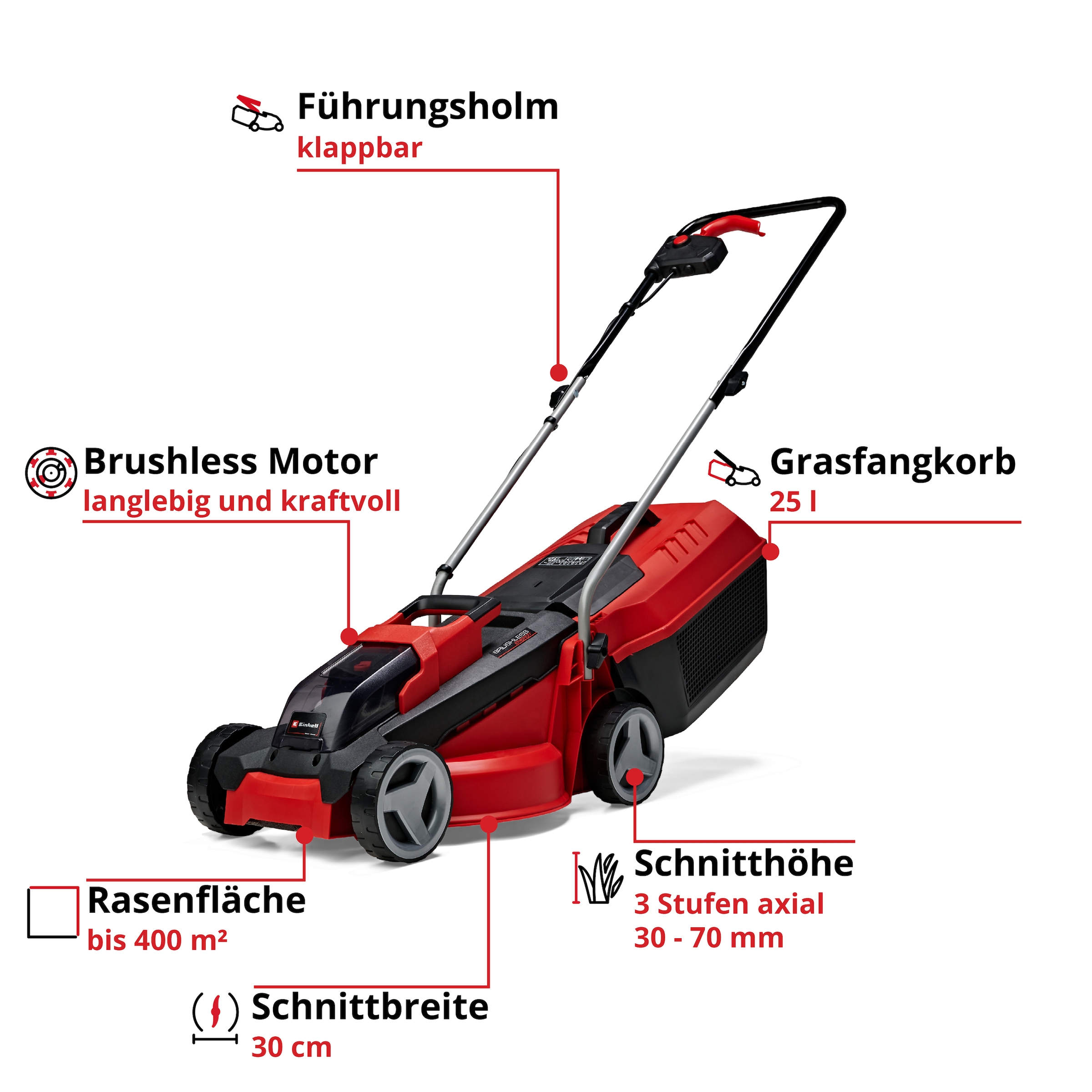 Einhell Akkurasenmäher »Einhell City Akku-Rasenmäher GE-CM 18/30 Li-Solo«