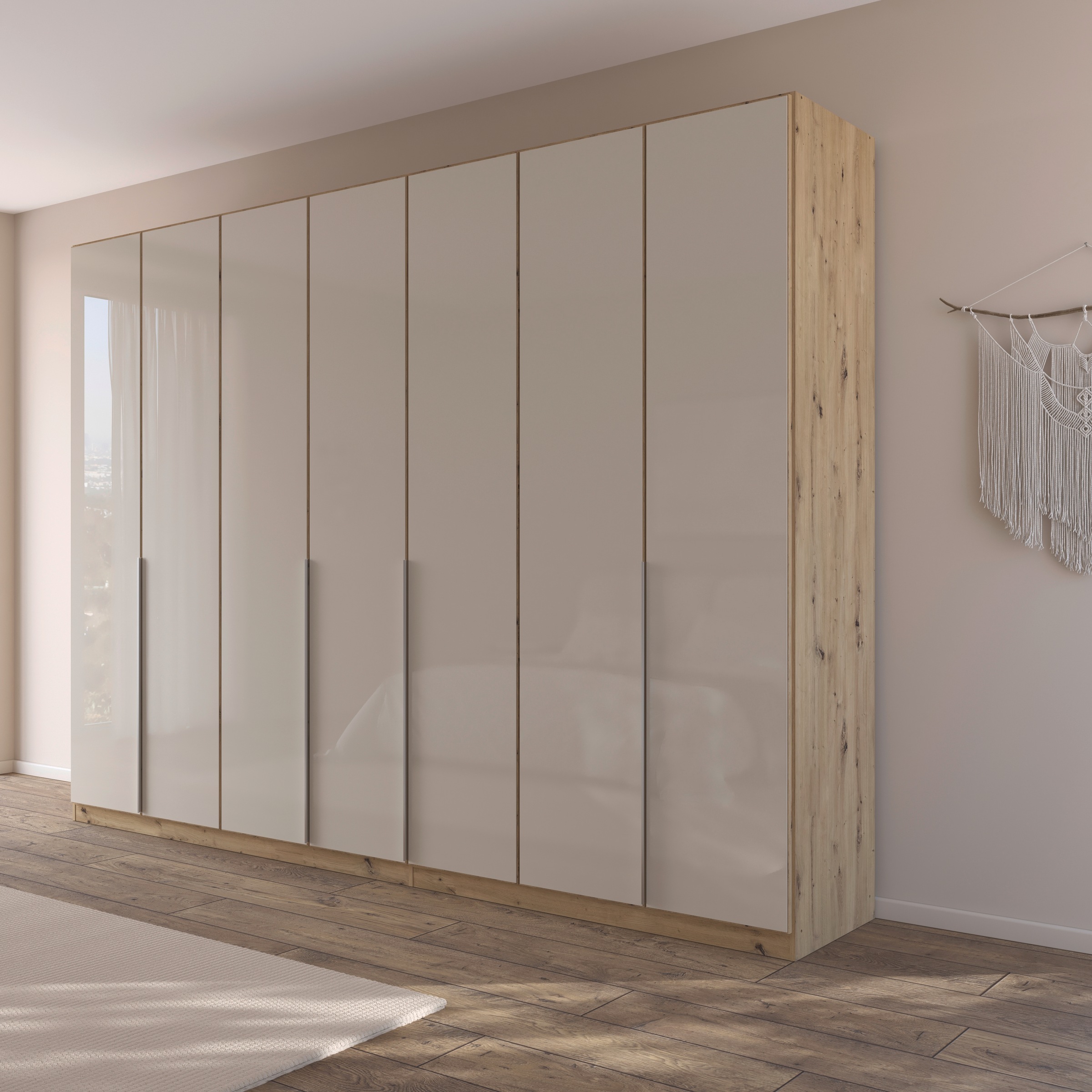 rauch Drehtürenschrank »Kleiderschrank Kleiderschränke Schrank Garderobe AGORDO mit Glasfront«, (in zwei Griff-Farben), durchdachte Innenausstattung, in 6 Breiten und 2 Höhen MADE IN GERMANY
