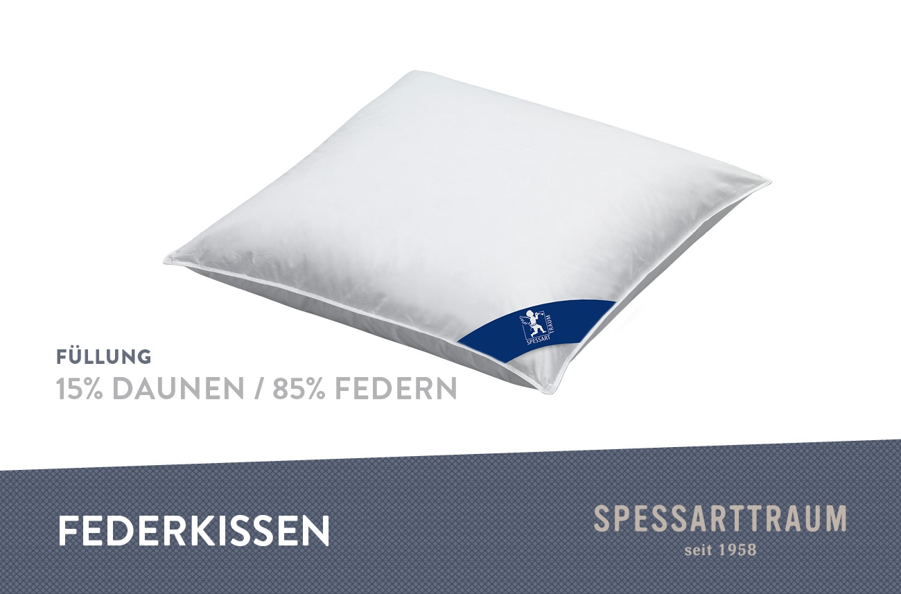SPESSARTTRAUM Federkissen »FIRST CLASS«, Füllung: 85% Federn, 15% Daunen, (1 St.), Kopfkissen in verschiedenen Größen erhältlich, im Set günstiger