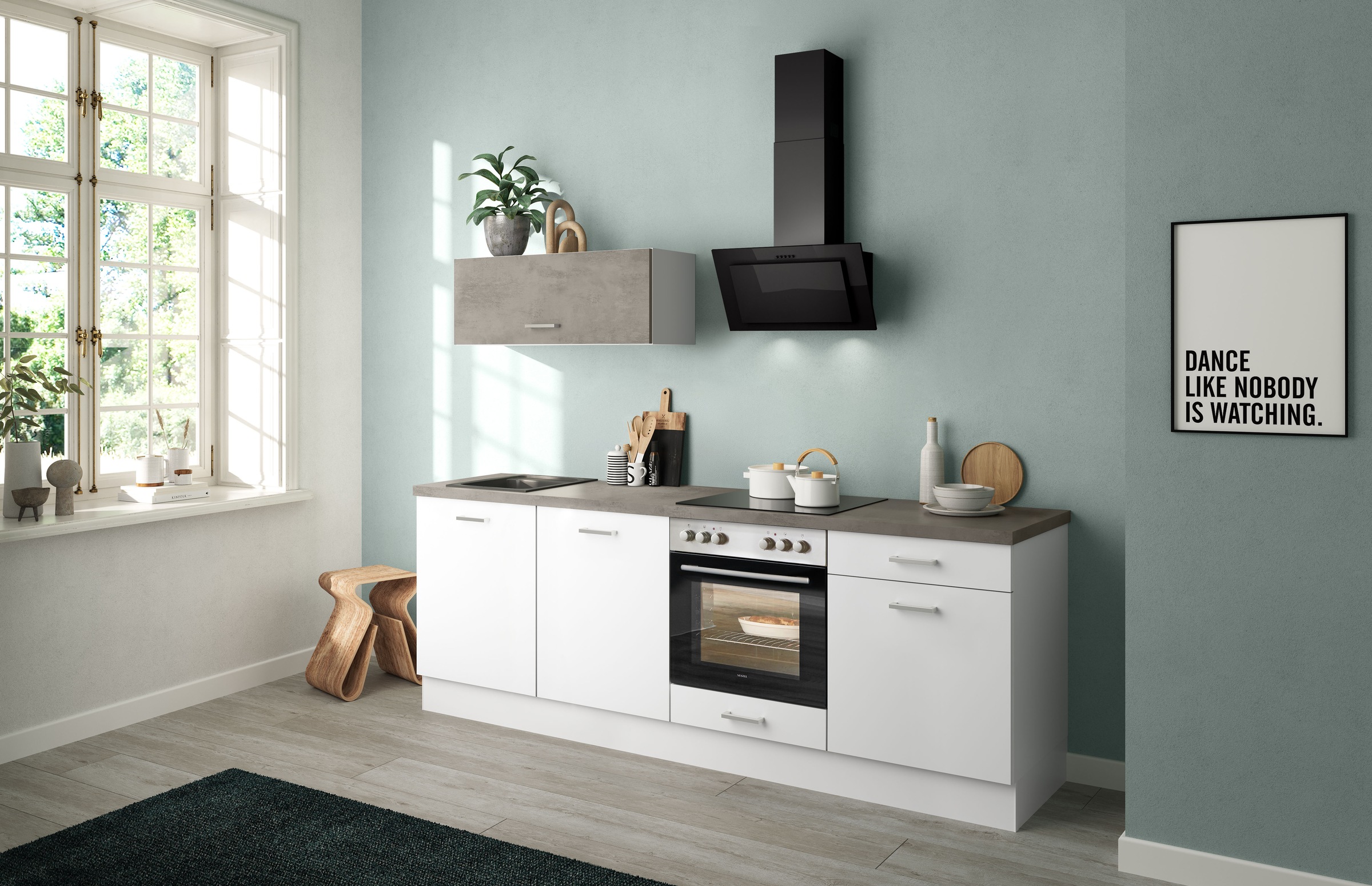 IMPULS KÜCHEN Küchenzeile »Lissabon, Ausrichtung wählbar, Schubkästen mit Soft-Close« Set,  vormontiert, in verschiedenen Farben erhältlich, Breite 240 cm