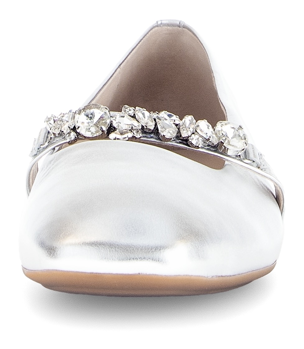 Gabor Ballerina, Blockabsatz, Bequemschuh, Flats mit funkelnden Schmucksteinen