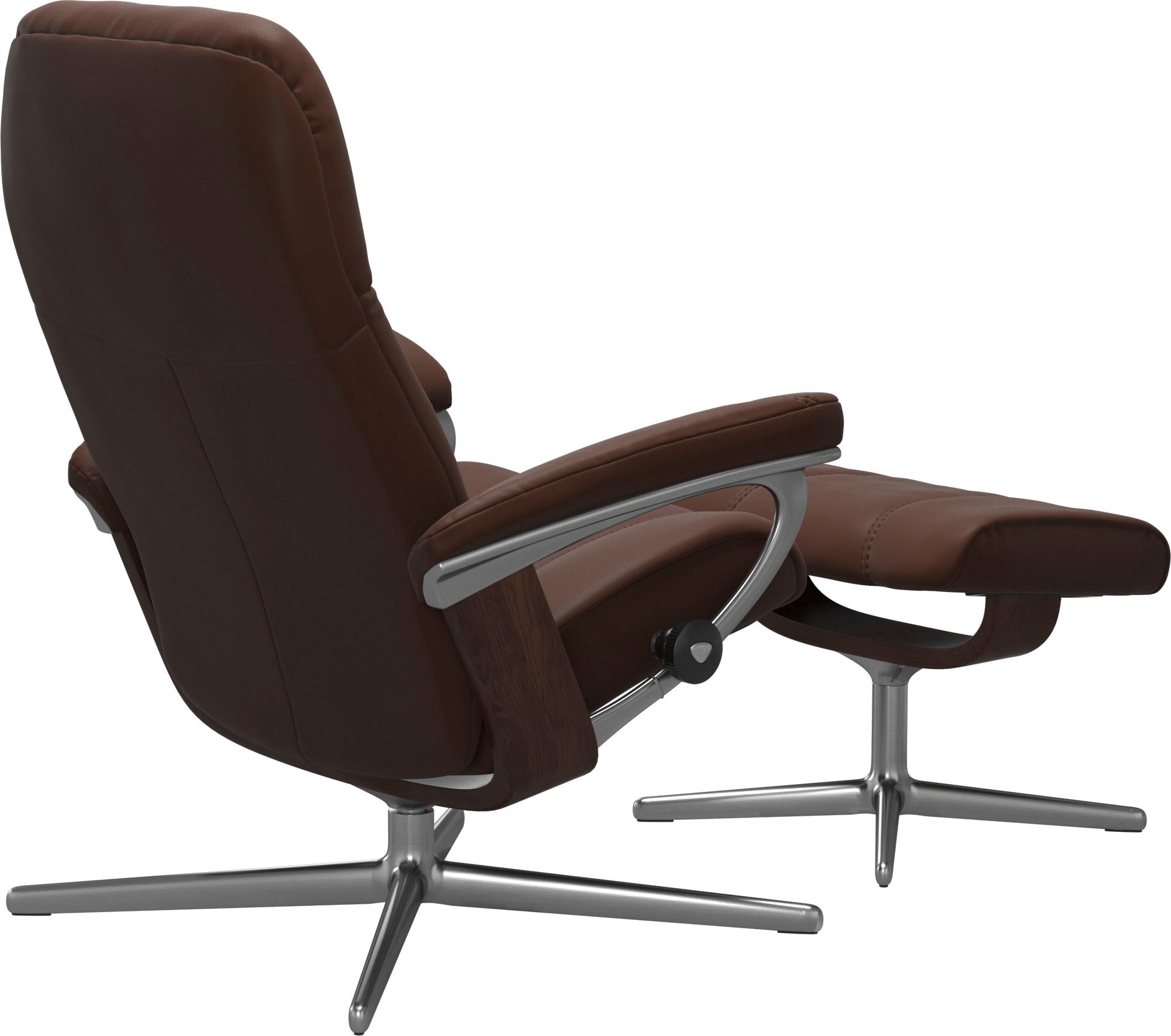 Stressless® Relaxsessel »Consul« Set, Relaxsessel mit Hocker,  mit Hocker, mit Cross Base, Größe S, M & L, Holzakzent Braun