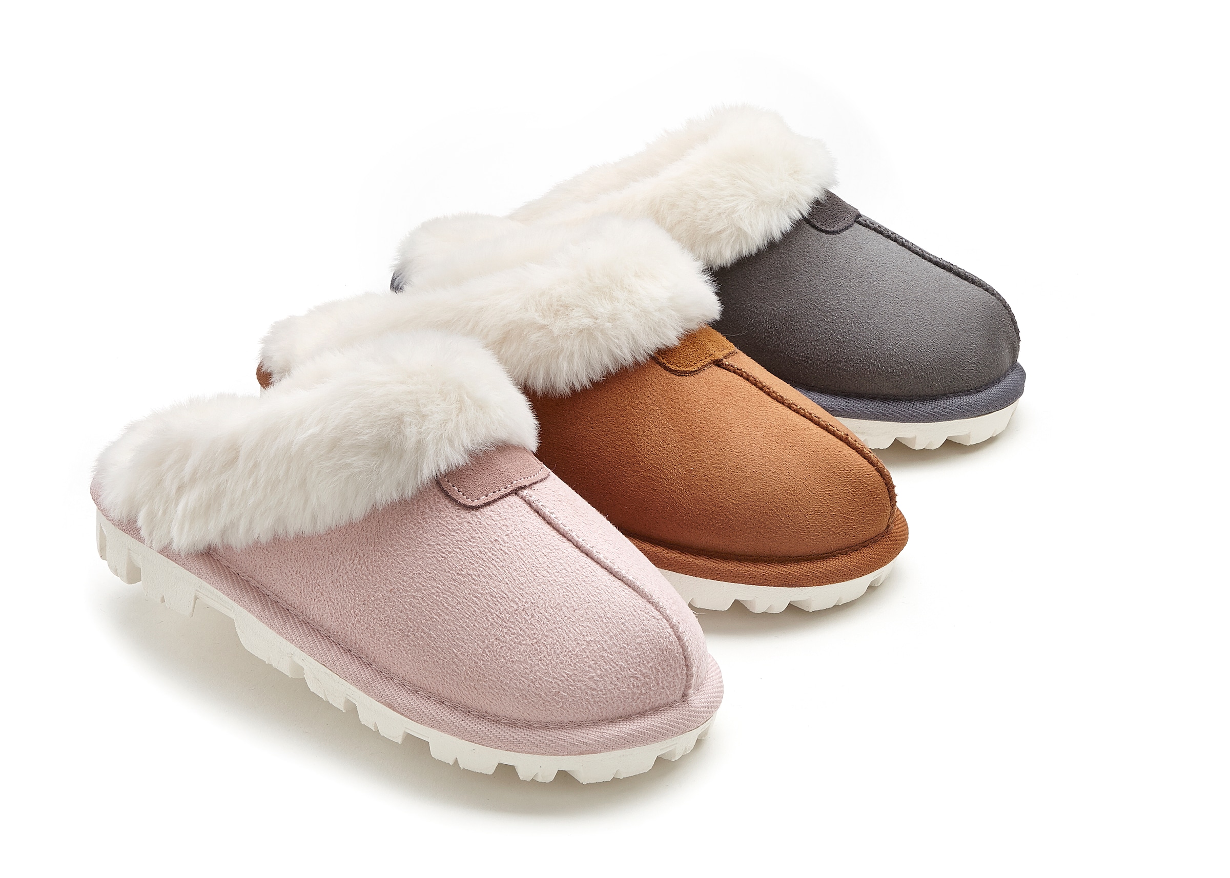 Vivance Plüsch Hausschuhe, Pantoffeln, Clogs, Schlappen, Pantolette mit Warmfutter VEGAN