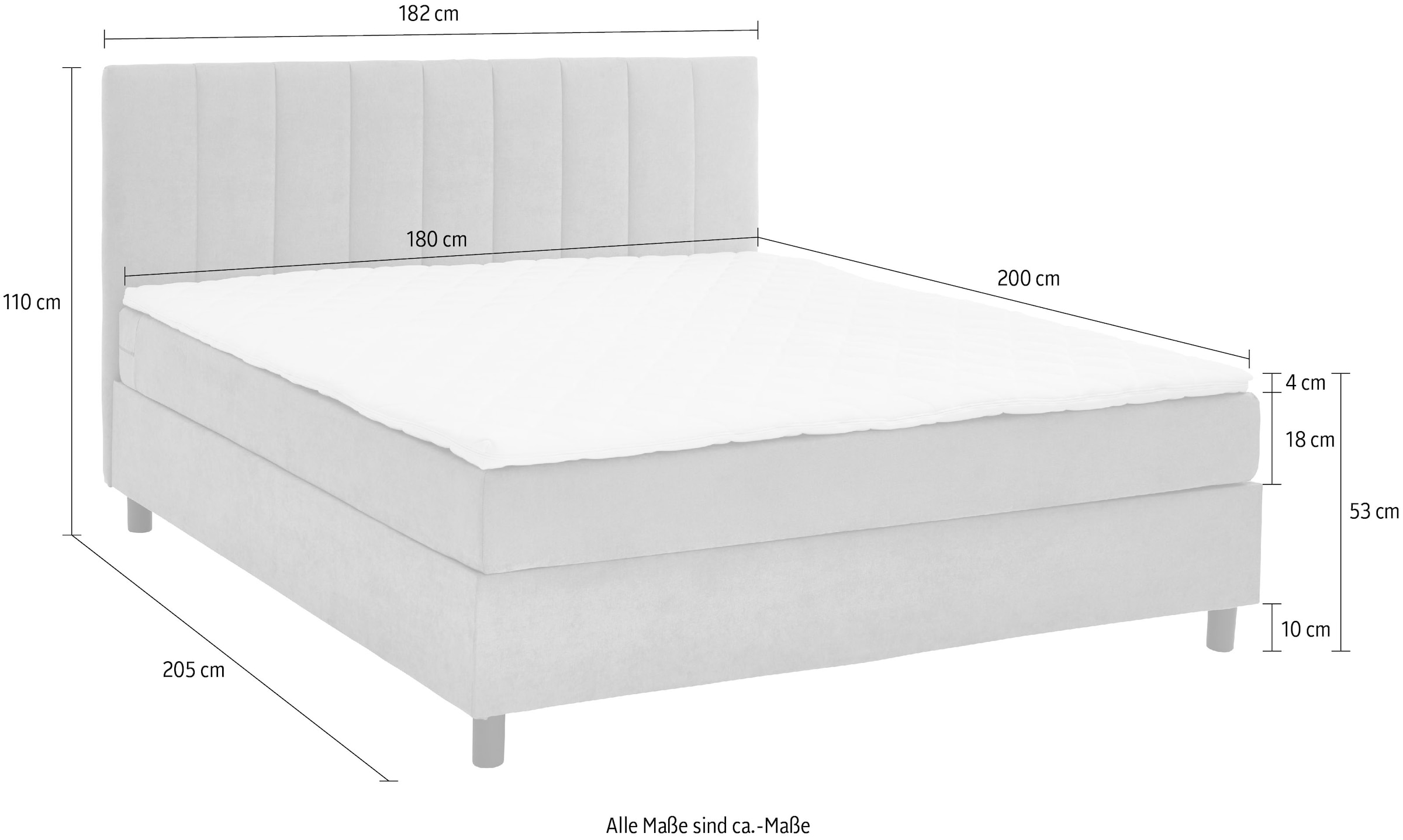 ATLANTIC home collection Boxbett »Henriete«, Tonnentaschenfederkern-Matratze und Topper, wahlweise mit Bettkasten