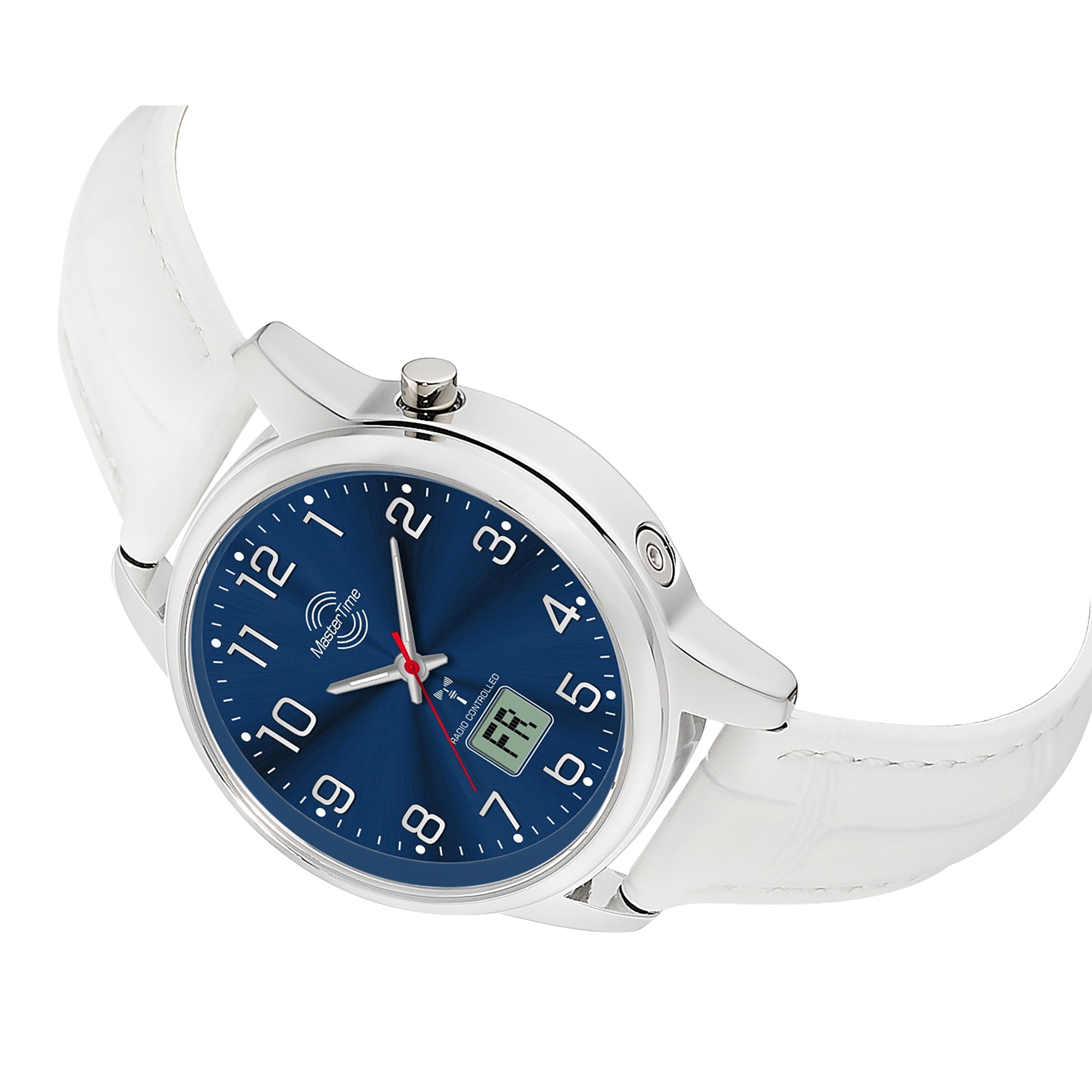 MASTER TIME Funkuhr »Lady Line« Quarzuhr, Armbanduhr, Damenuhr, Lederarmband, analog, digital
