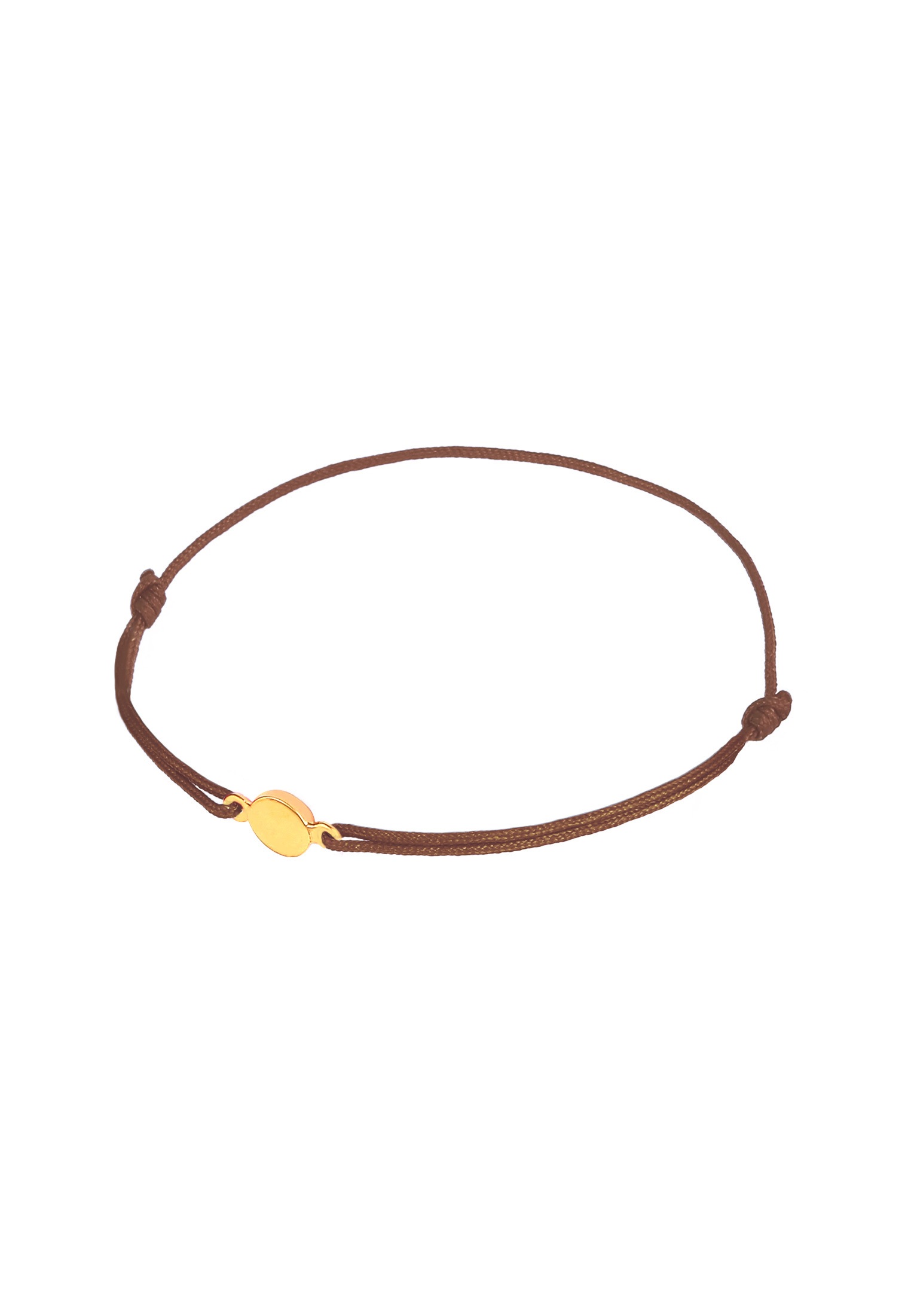 Elli Armkette »Armband Nylonband Plättchen Anhänger 925 Sterling Silber vergoldet«