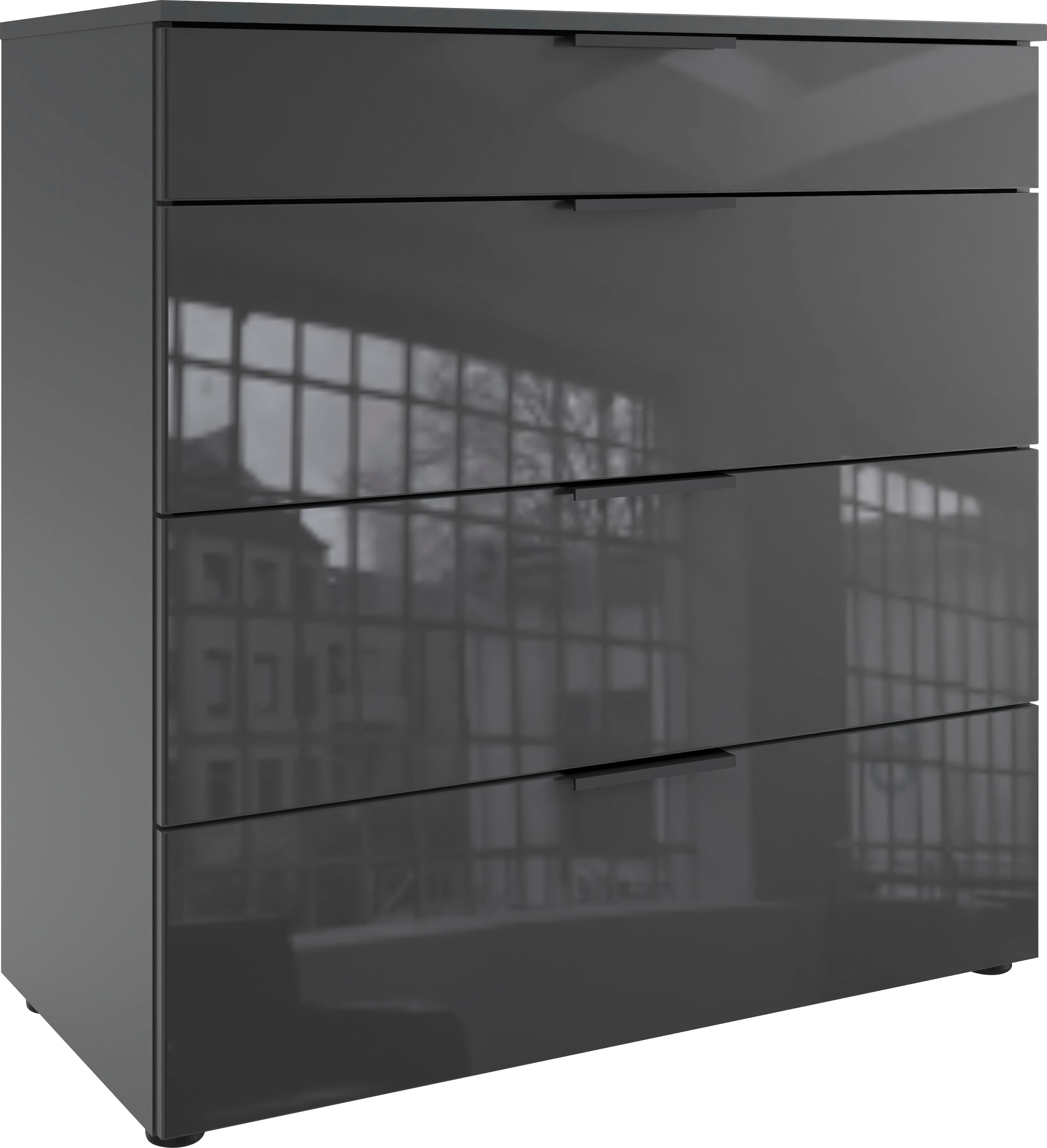 Wimex Schubkastenkommode "Level36 black C by fresh to go" mit Glaselementen auf der Front, soft-close Funktion, 81cm breit