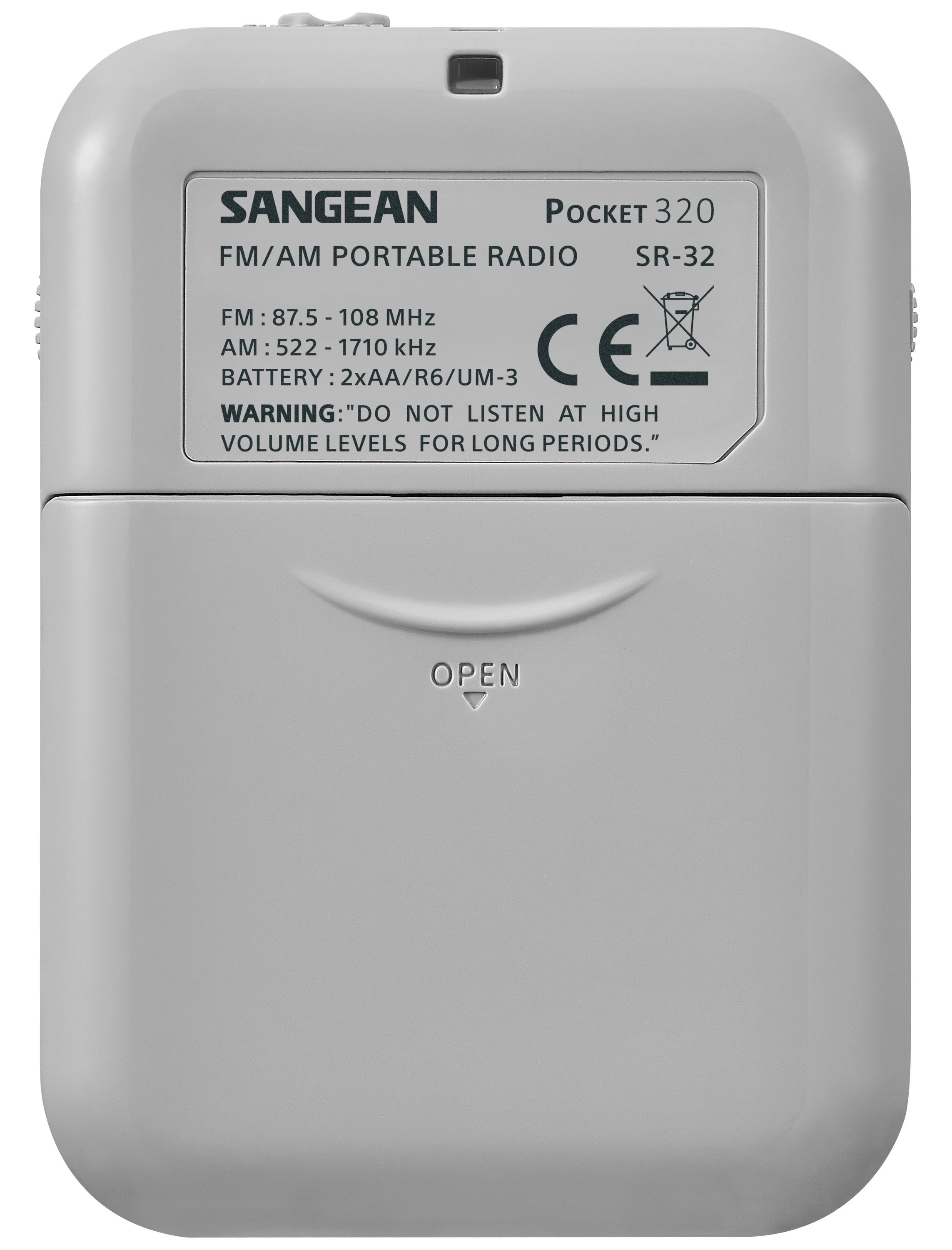 Sangean Radio »SR-32 (Pocket 320)«, (FM-Tuner-AM-Tuner), Ohrhörer im Lieferumfang