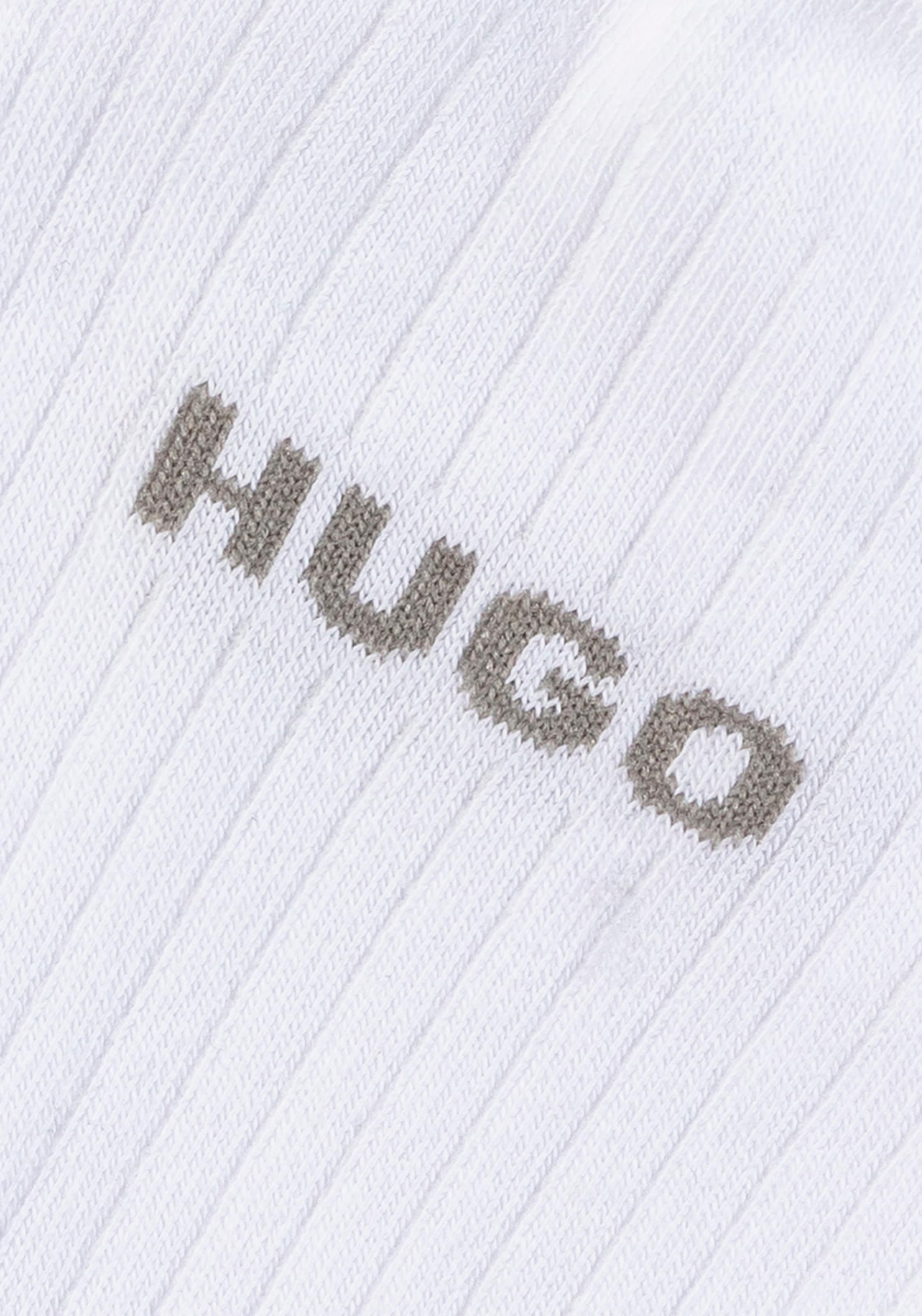 HUGO Underwear Freizeitsocken »2P QS FINE RIB CC«, mit großem Logo