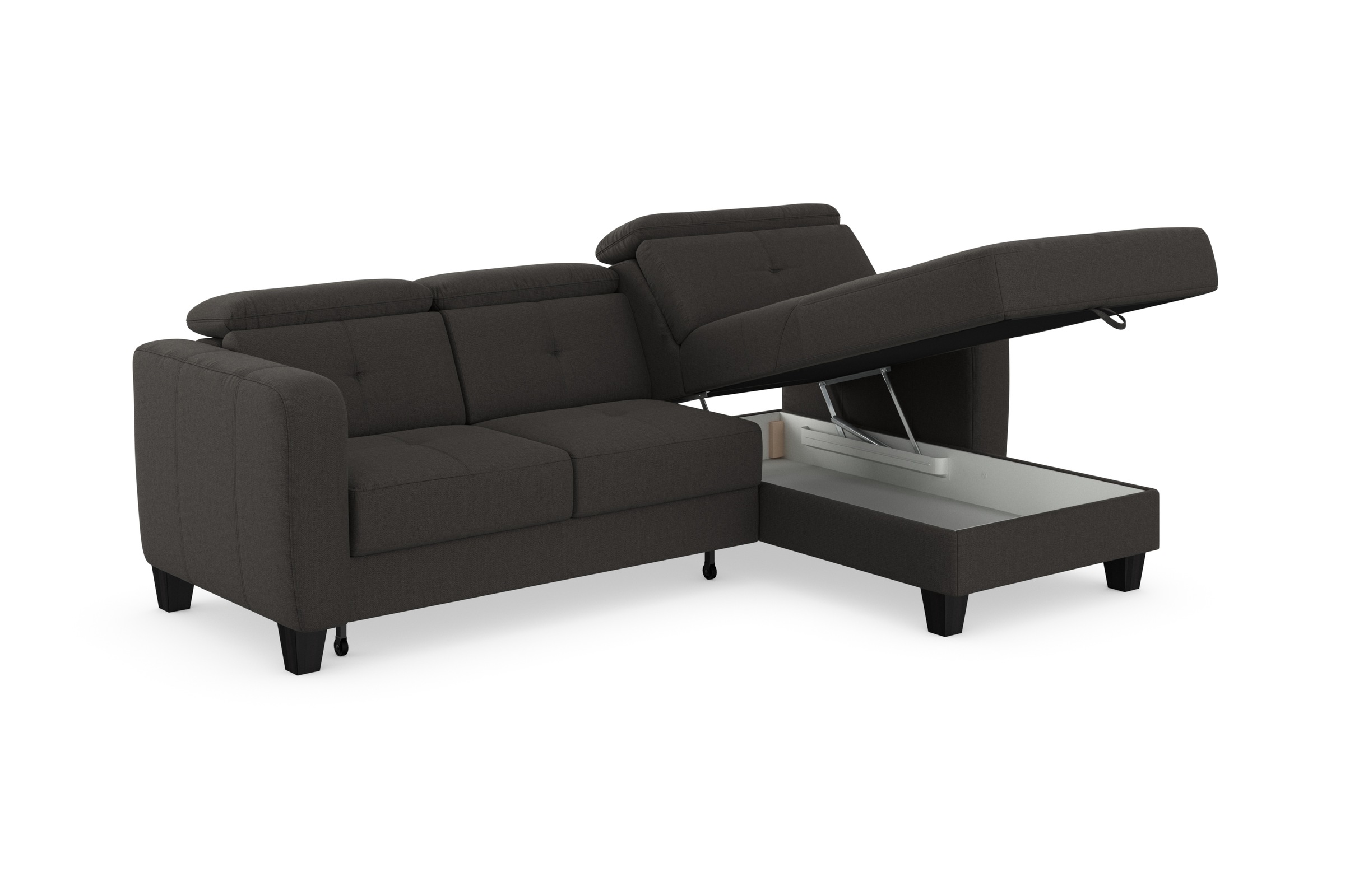 sit&more Ecksofa »Belluci L-Form«, inklusive Federkern, wahlweise mit Bettfunktion und Bettkasten