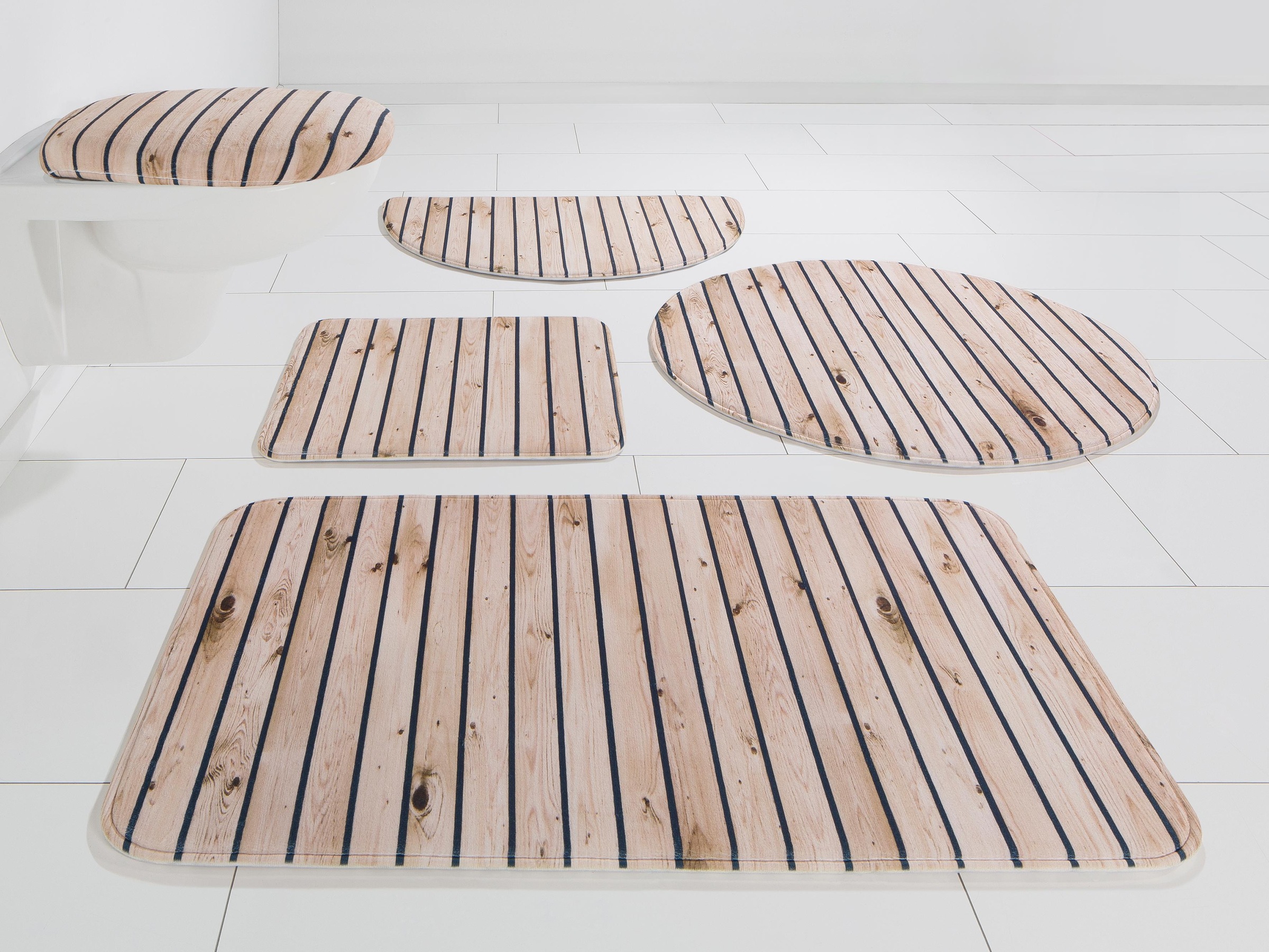 Badematte »Holzoptik«, my home, Höhe 14 mm, rutschhemmend beschichtet