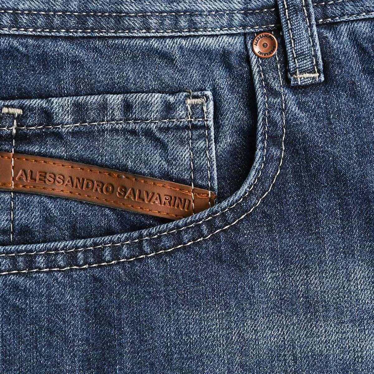 Alessandro Salvarini Comfort-fit-Jeans »A. Salvarini Marco Designer Herren Jeans Hose Basic Stretch Jeanshose Comfort Fit«