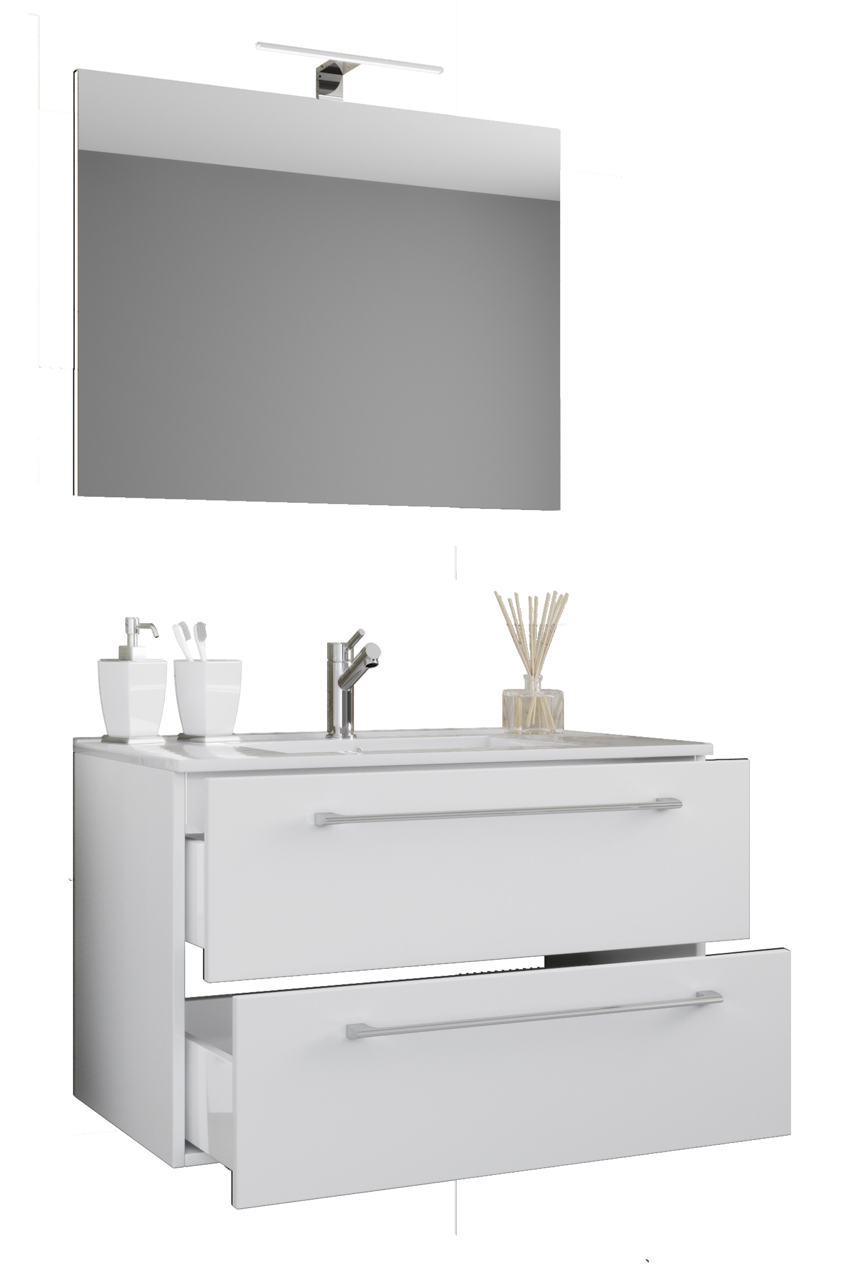 VCM Waschtisch "3-tlg. Waschplatz Waschtisch Badinos Schublade SP" 3 Stk. tlg.