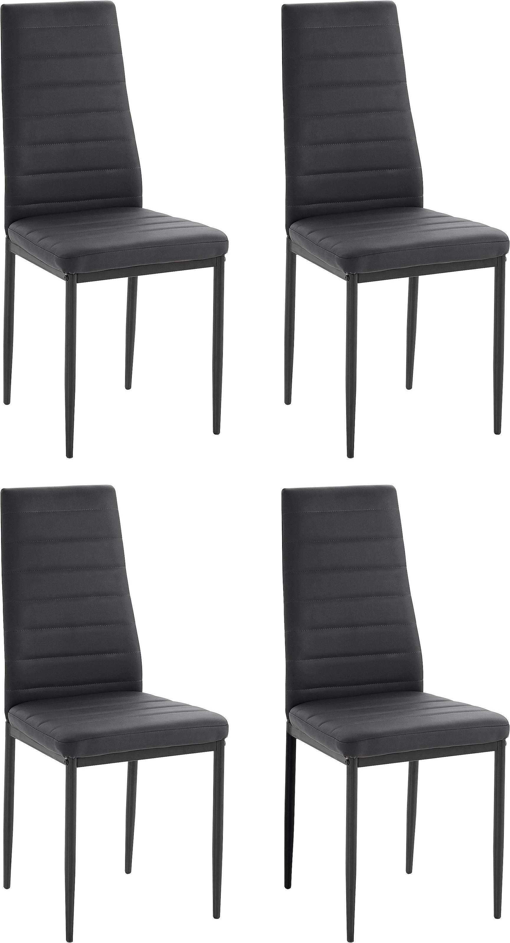 INOSIGN Esszimmerstuhl »Sandy«, (Set), 4 St., (2 oder 4 Stück) Bezug in Kunstleder, schwarzes Metallgestell