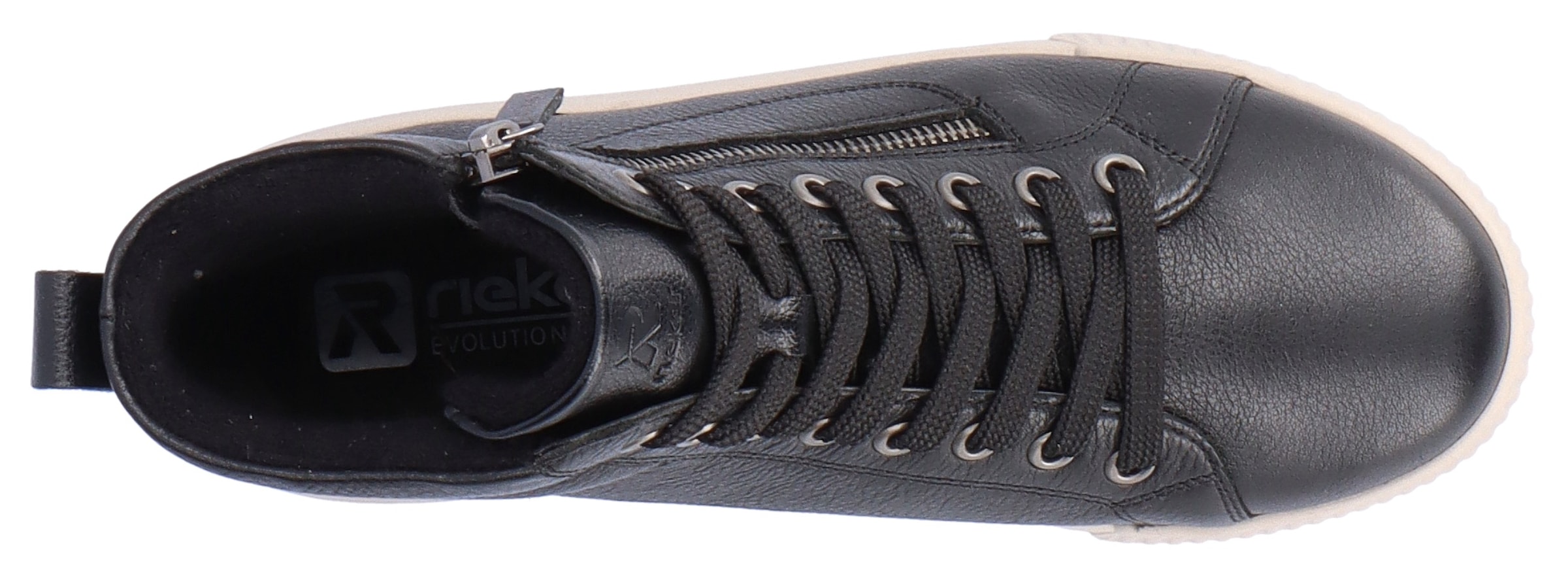 RIEKER Sport Schnürboots, Stiefelette, High Top Sneaker, Freizeitboots mit Reißverschluss
