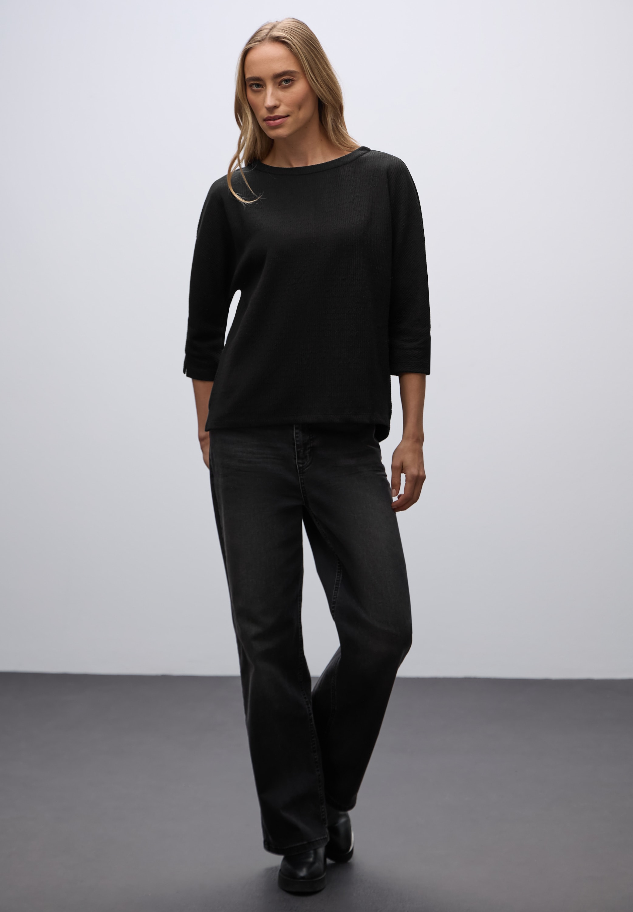 STREET ONE 3/4-Arm-Shirt im Glitzer-Look