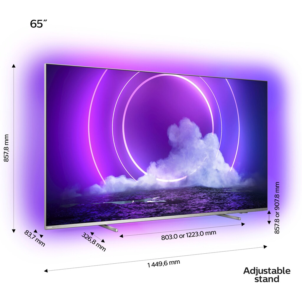 Philips LED-Fernseher »65PUS9206/12«, 164 cm/65 Zoll, 4K Ultra HD, Android TV-Smart-TV, 4-seitiges Ambilight