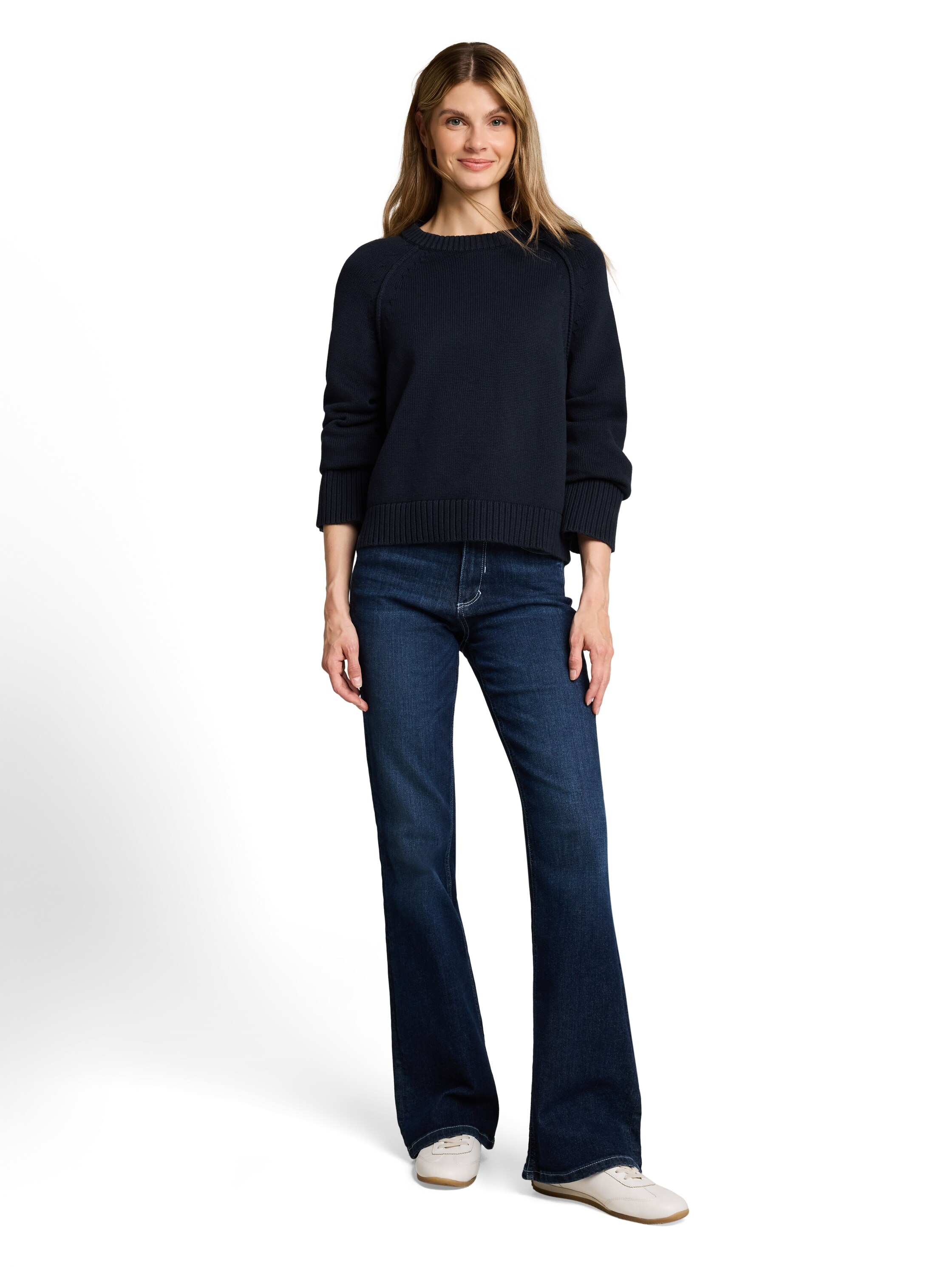 TOM TAILOR Strickpullover »Loose« mit Rundhals / Baumwolle / Loose Fit