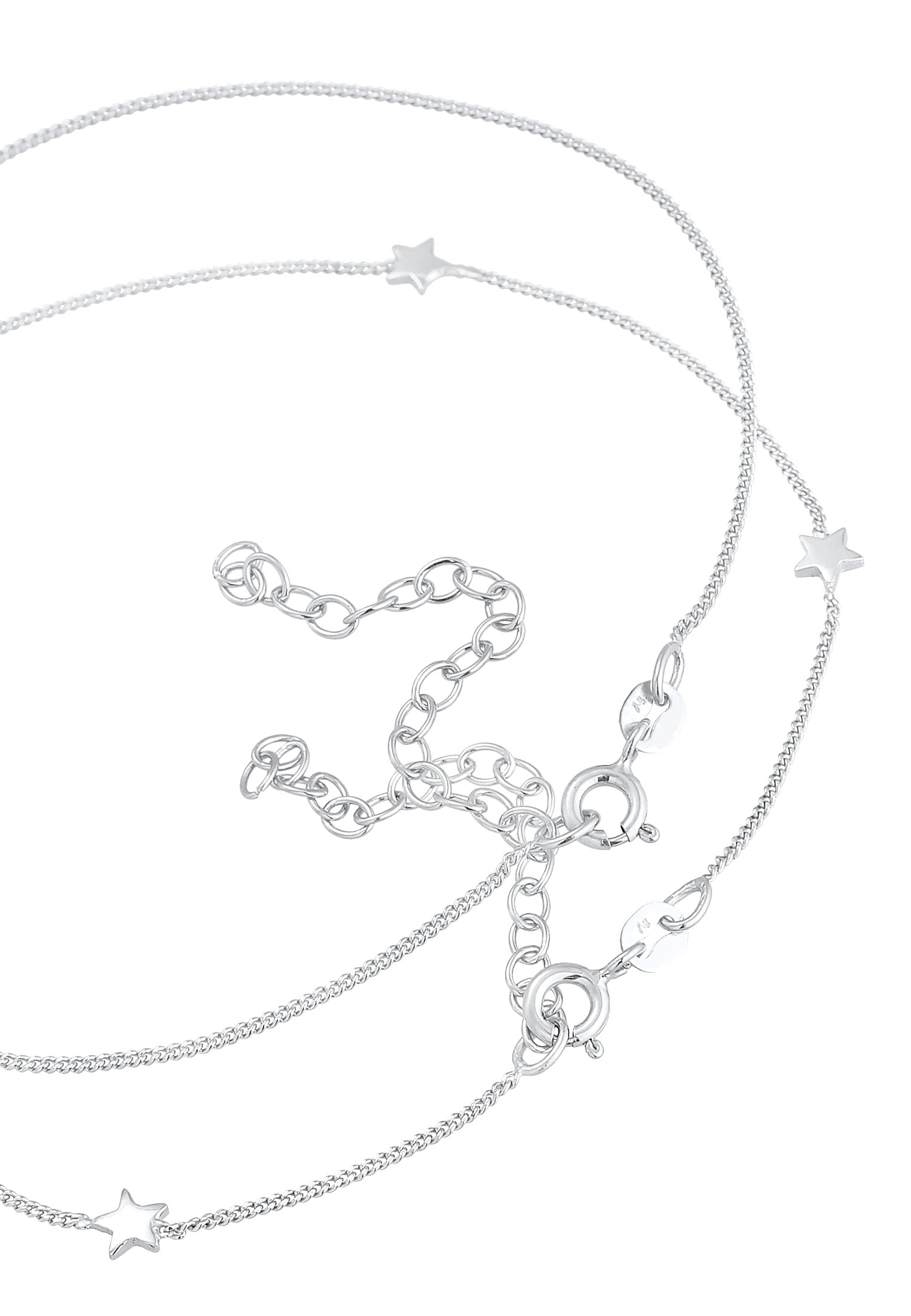 Elli Fußketten Set »Fußschmuck Stern Halbmond Astro Duo Set 925 Silber«