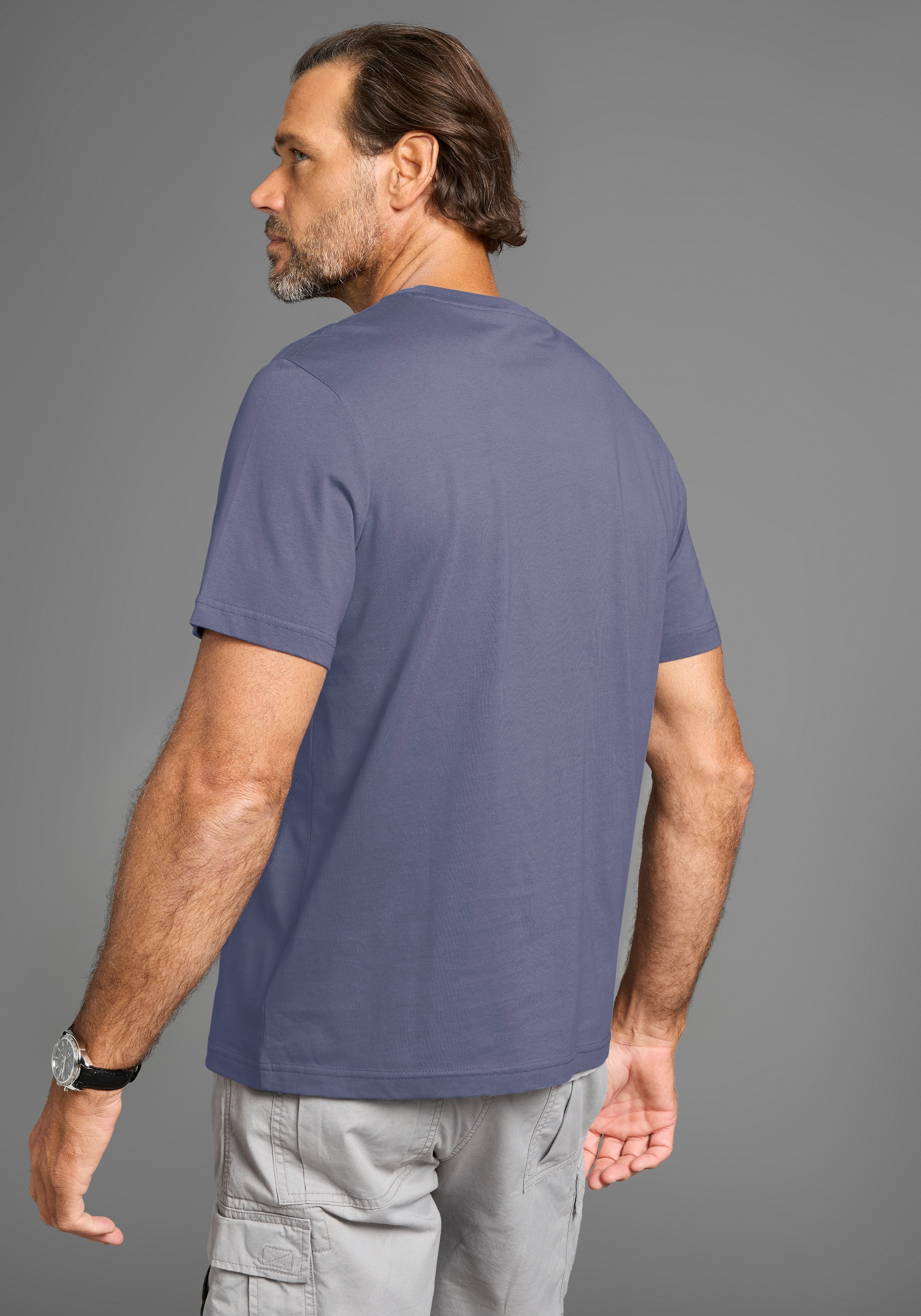 Man's World T-Shirt, mit großem sportlichen Logo-Print