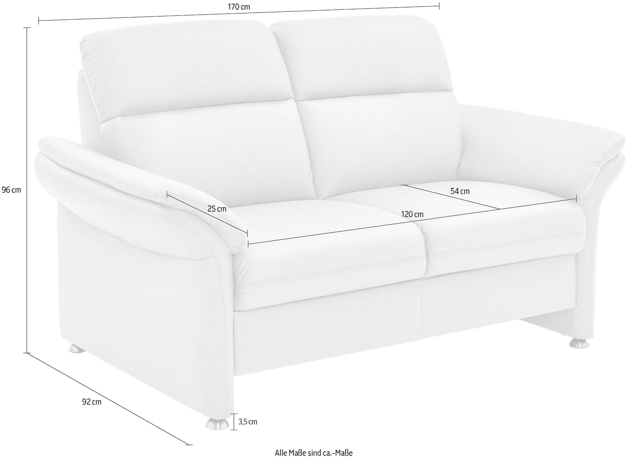 Die PlanBar 2-Sitzer »PN-EM16031, ohne Kopfstützen« Echtleder mit Federkern
