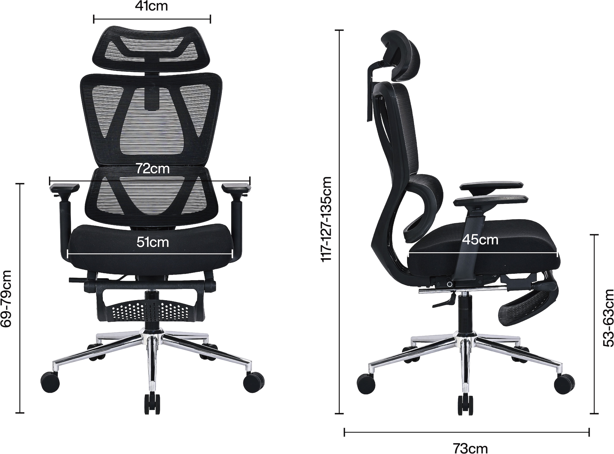 OTTO home Drehstuhl »Andora, moderner ergonomischer Schreibtischstuhl« () mit Fußstütze