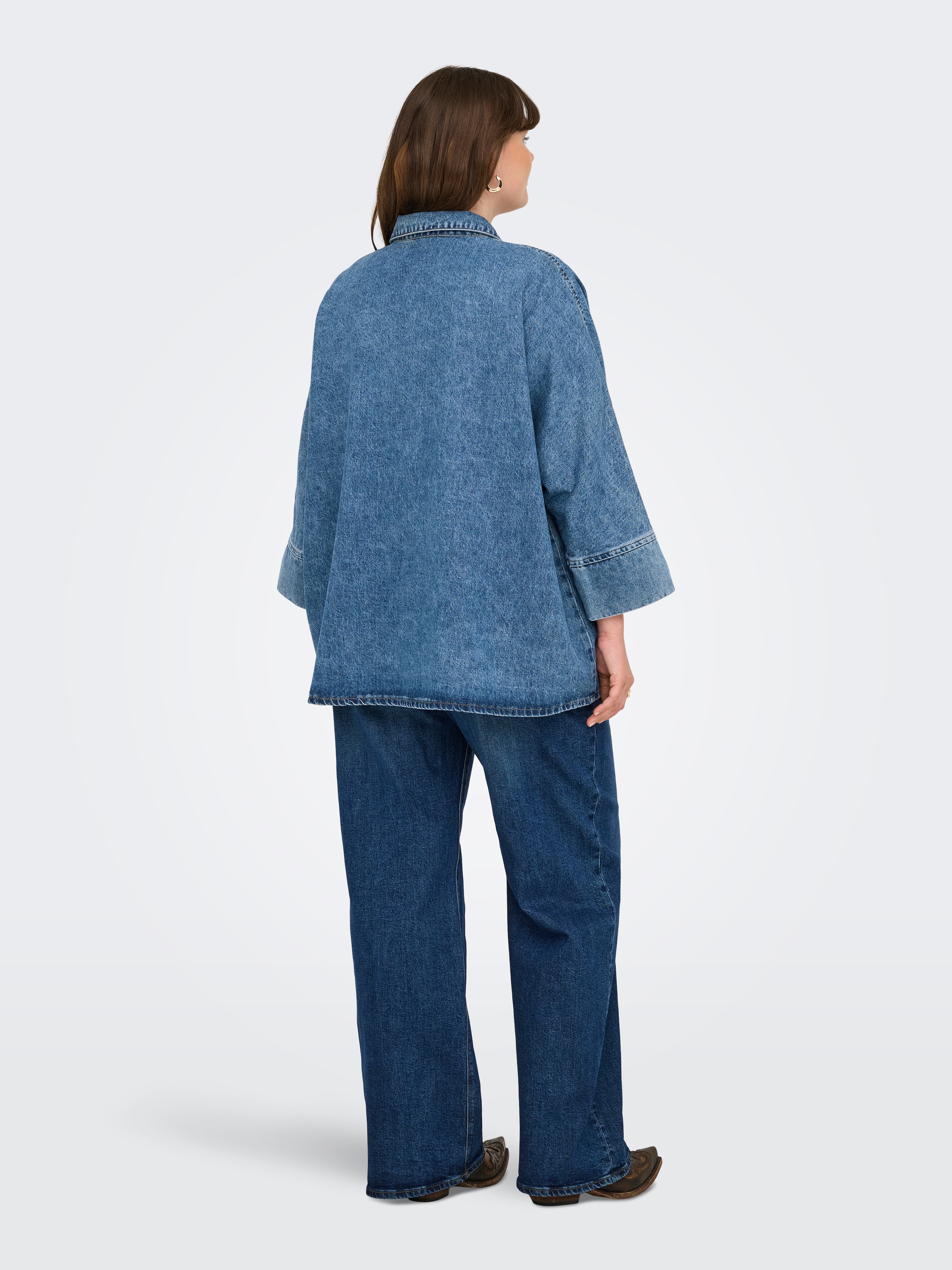 ONLY CARMAKOMA Jeansbluse »CARGRACE 3/4 DNM SHIRT CRO«