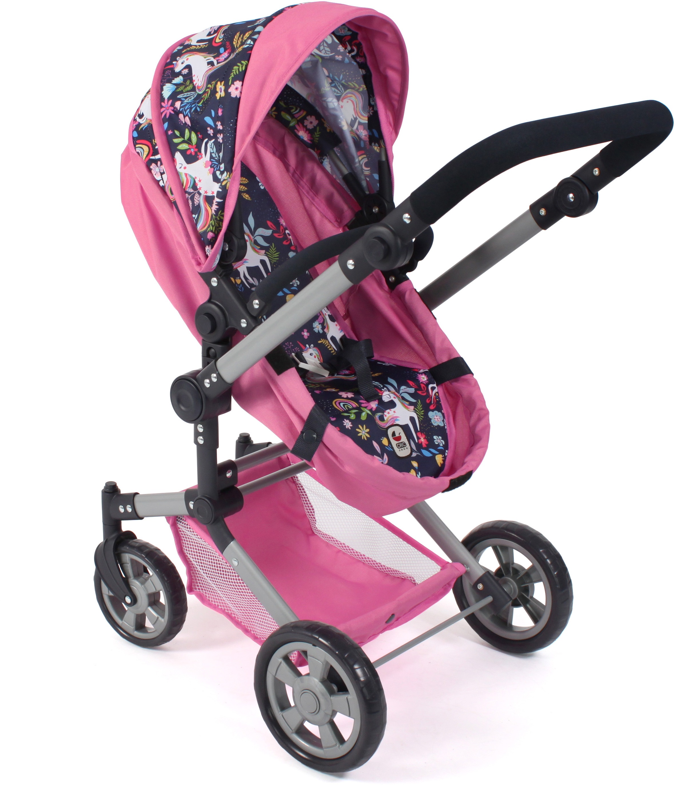 CHIC2000 Kombi-Puppenwagen »Linus, Einhorn«, (Set), mit Babywanne und Autositz