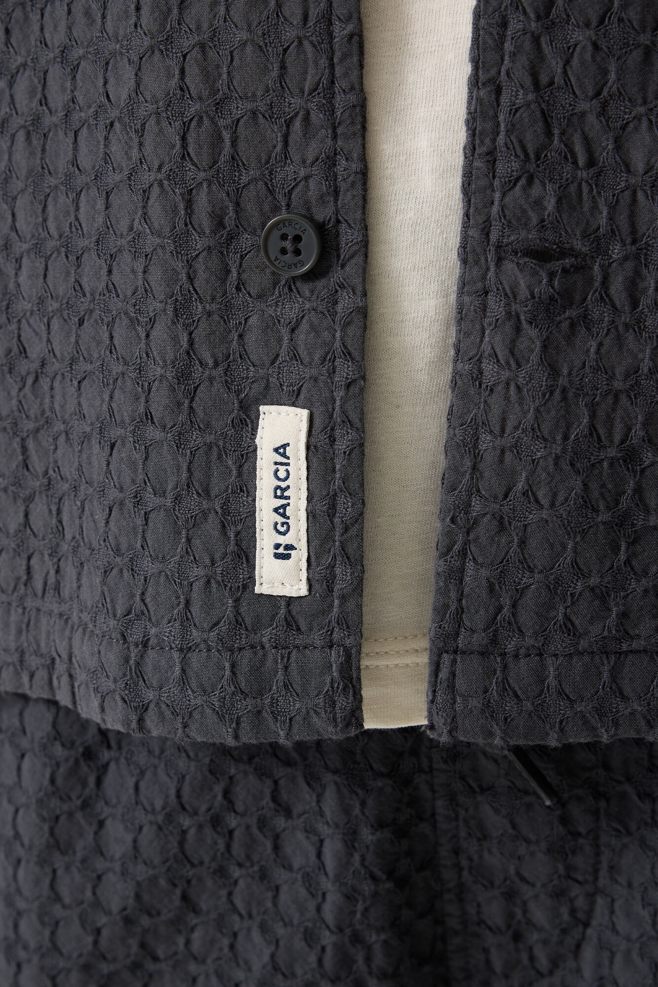 Garcia Kurzarmhemd in Waffle-Optik